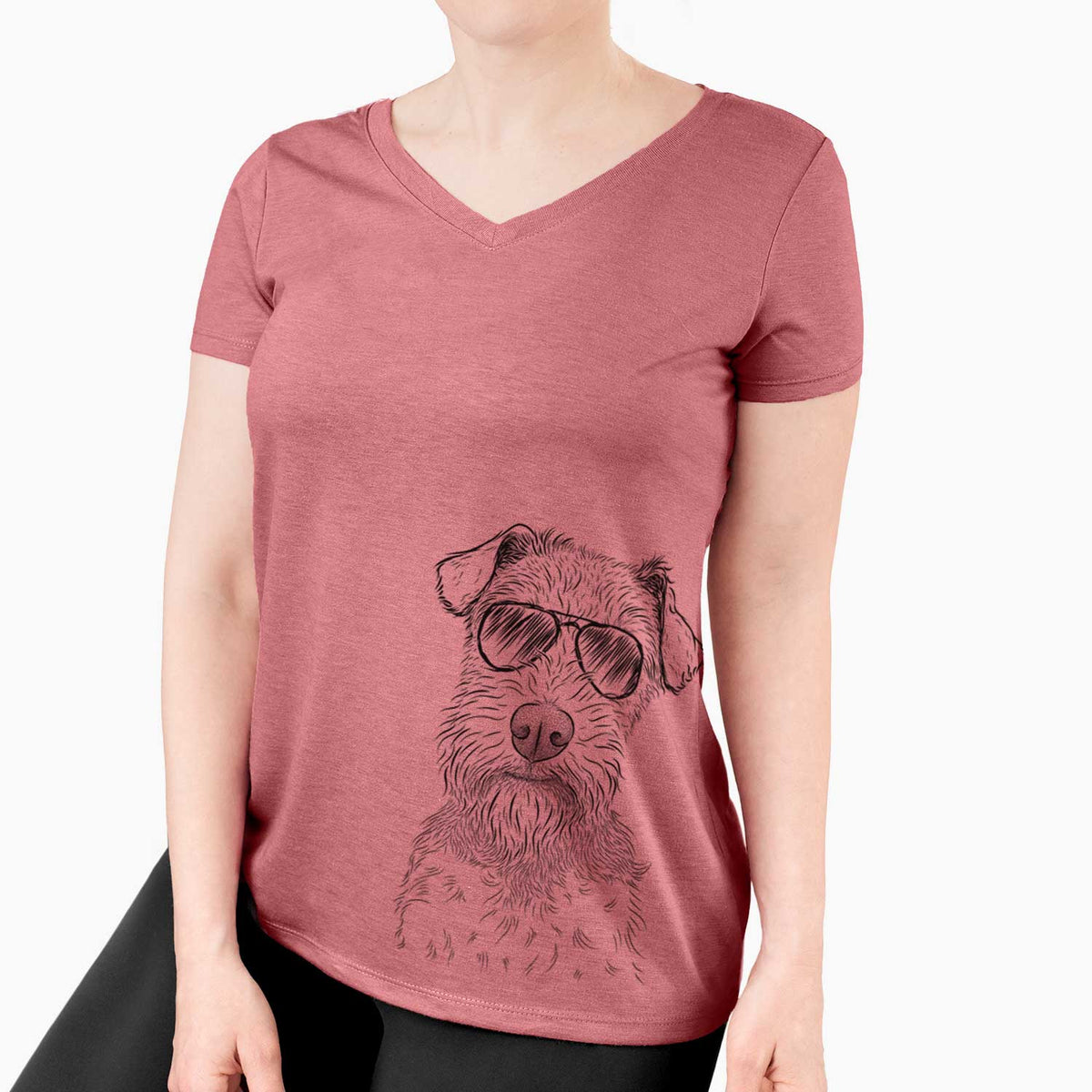 Aviator Kiara the Welsh Terrier - Women's V-neck Shirt