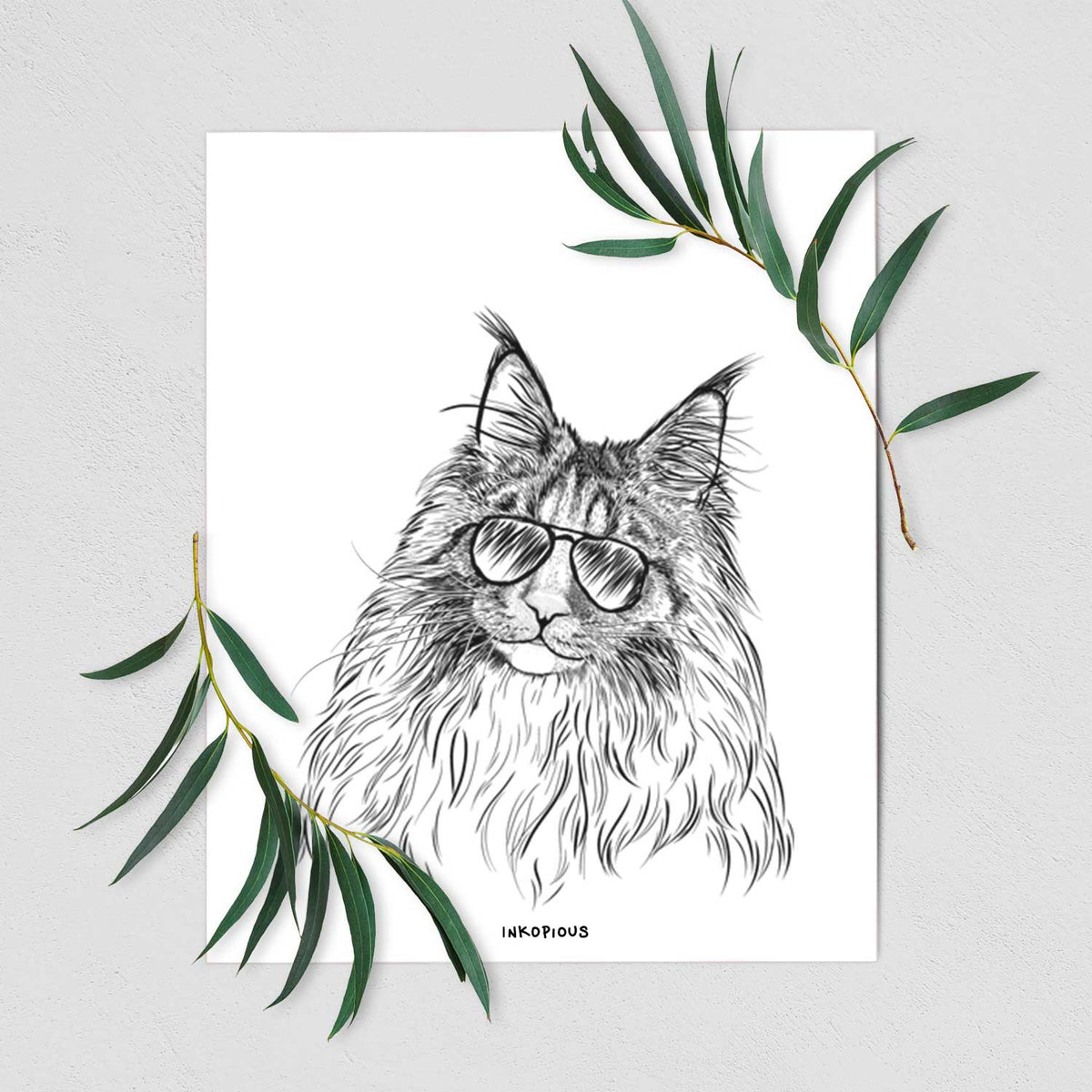 Kiki the Maine Coon Cat Art Print