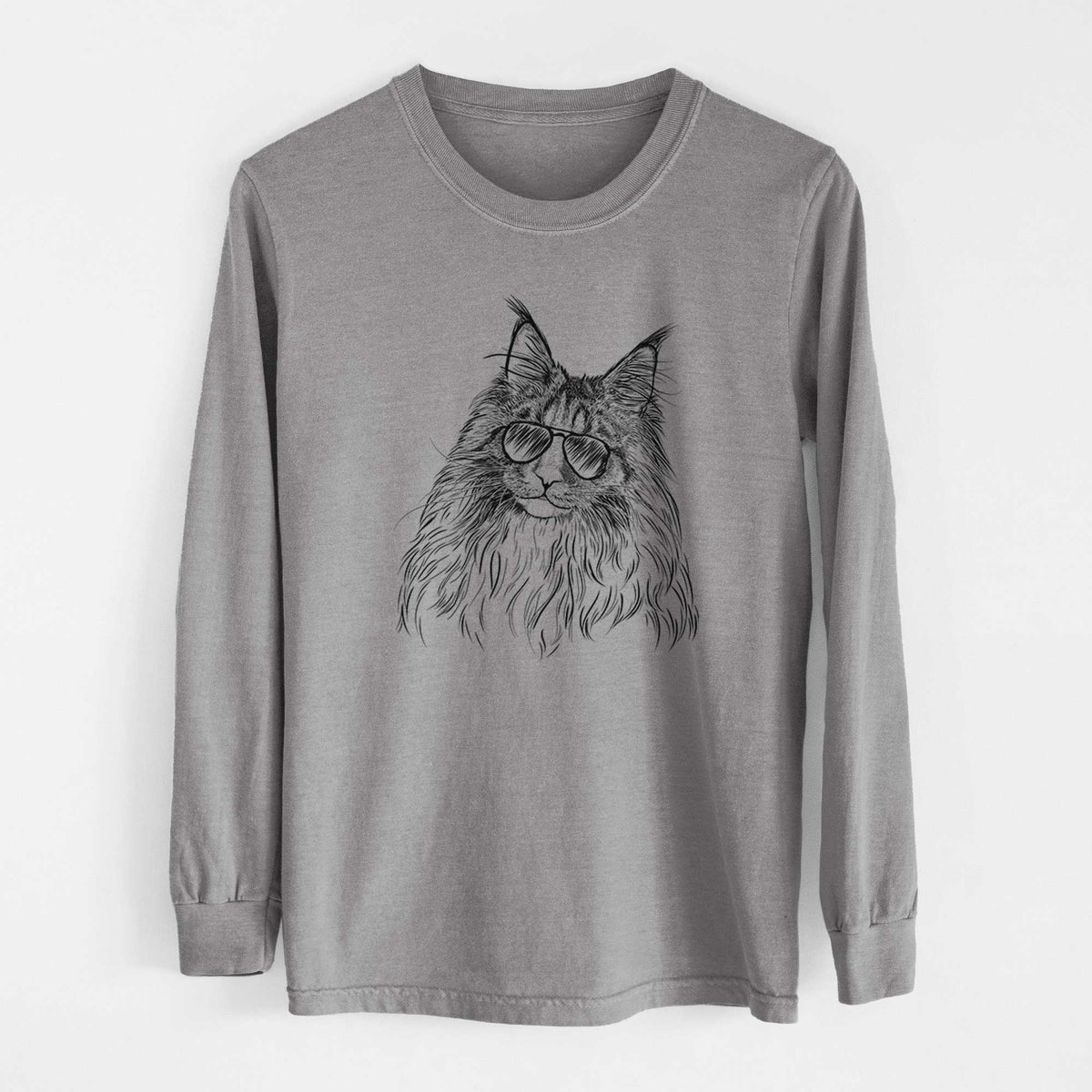 Aviators Kiki the Maine Coon Cat - Heavyweight 100% Cotton Long Sleeve