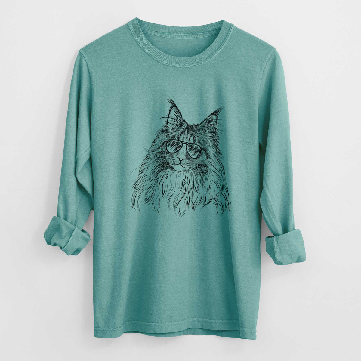 Aviators Kiki the Maine Coon Cat - Heavyweight 100% Cotton Long Sleeve