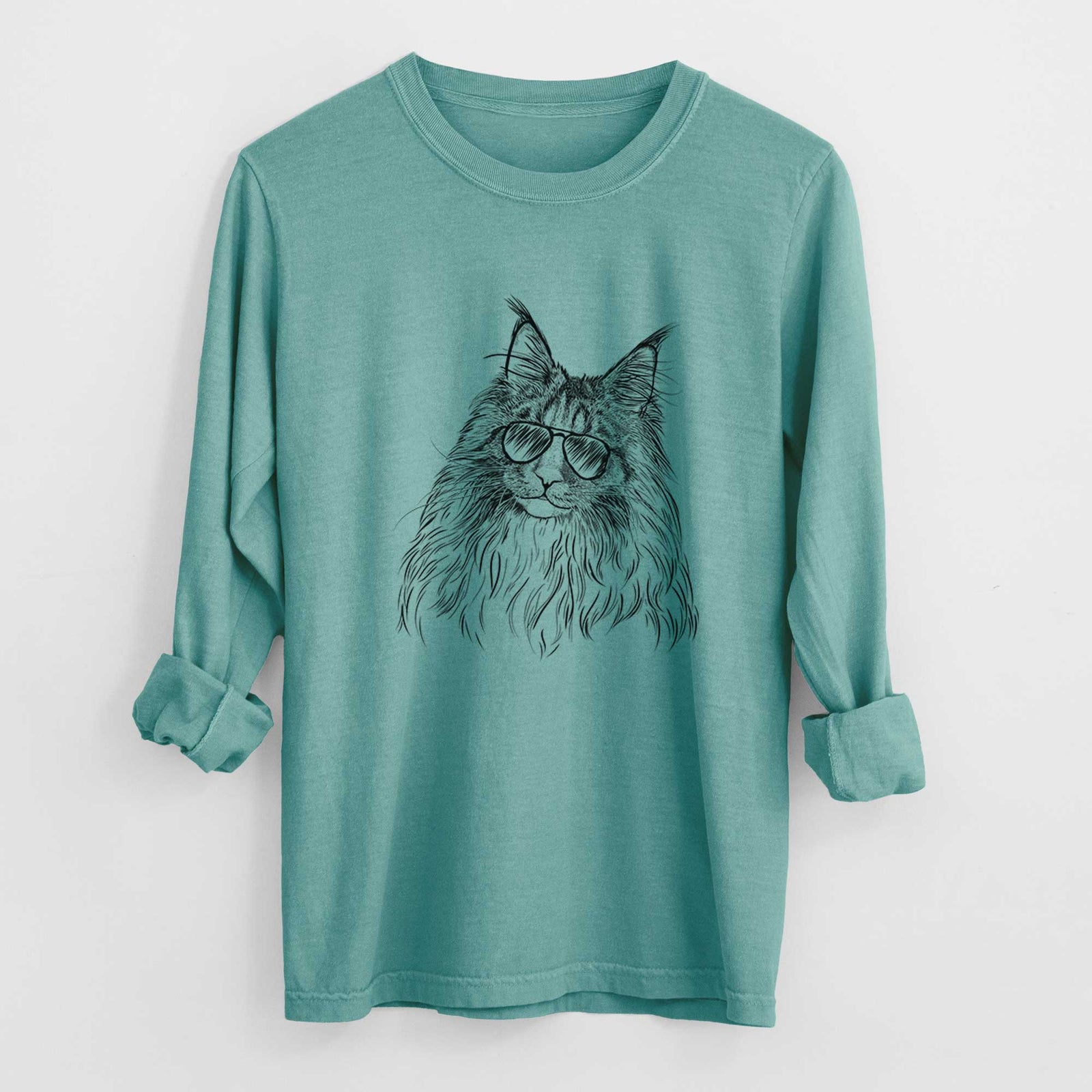 Aviators Kiki the Maine Coon Cat - Heavyweight 100% Cotton Long Sleeve