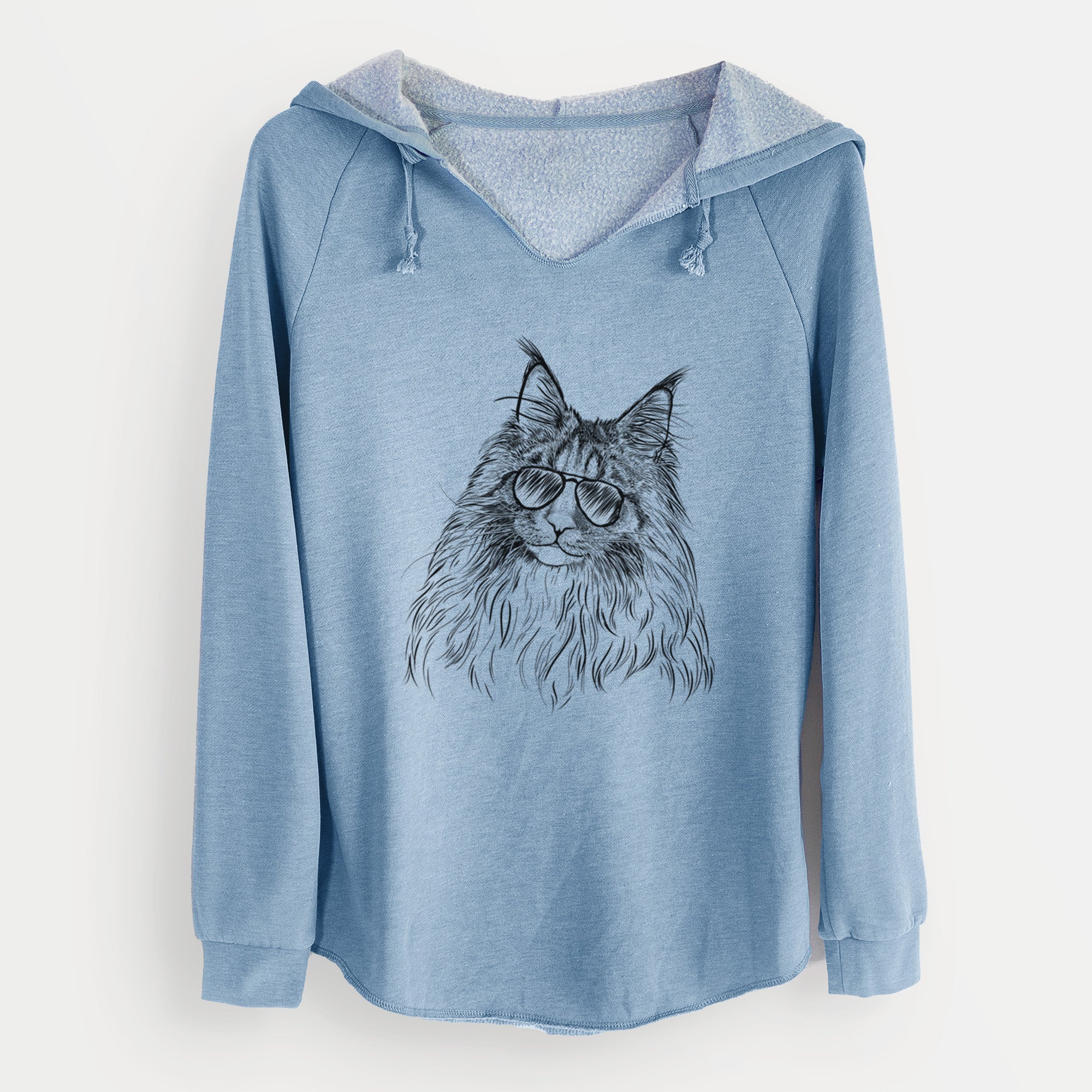 Aviator Kiki the Maine Coon Cat - Cali Wave Hooded Sweatshirt