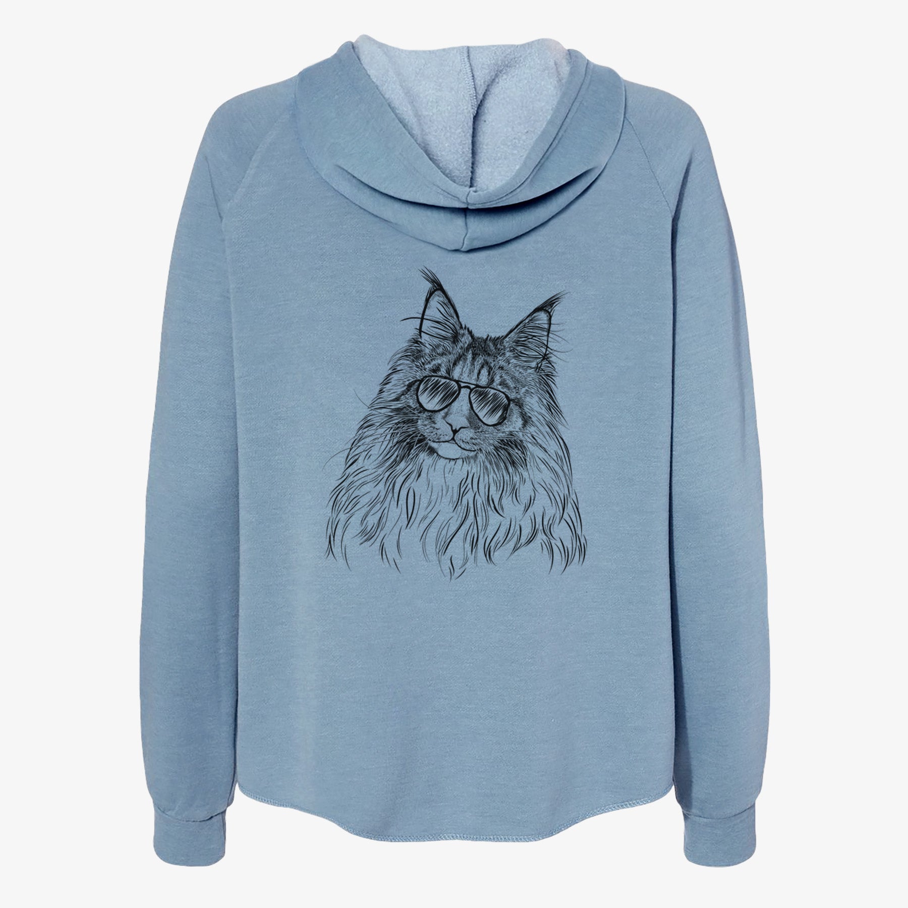 Kiki the Maine Coon Cat - Women's Cali Wave Zip-Up Sweatshirt