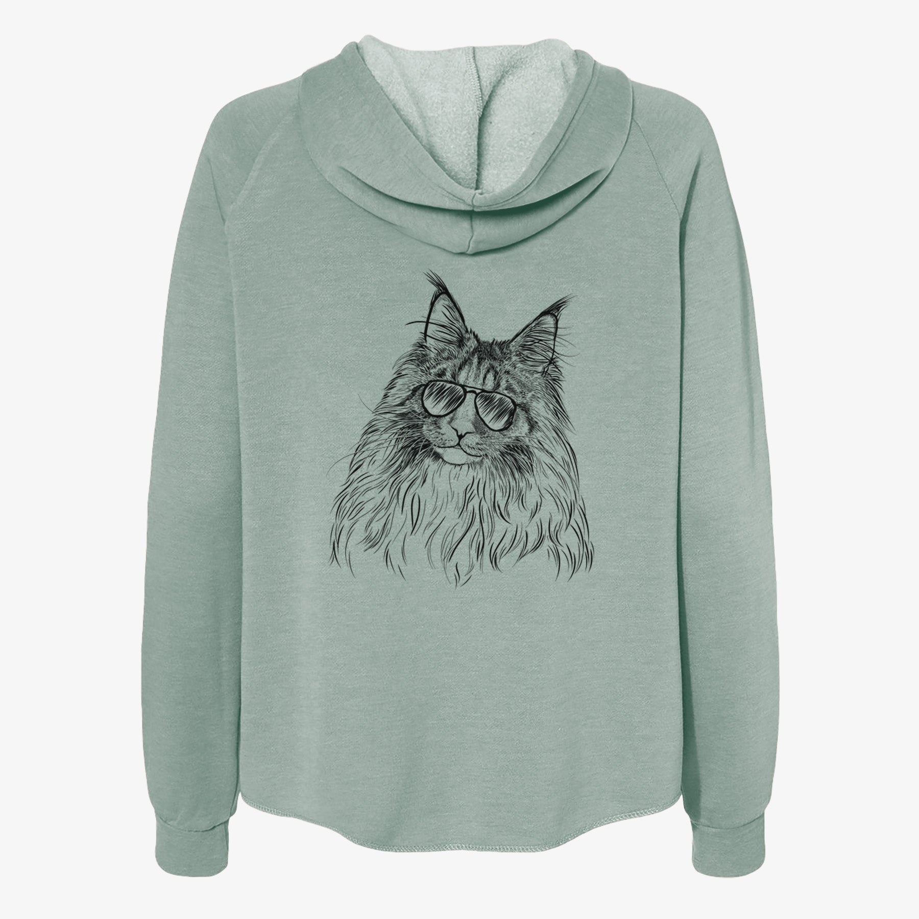 Kiki the Maine Coon Cat - Women's Cali Wave Zip-Up Sweatshirt