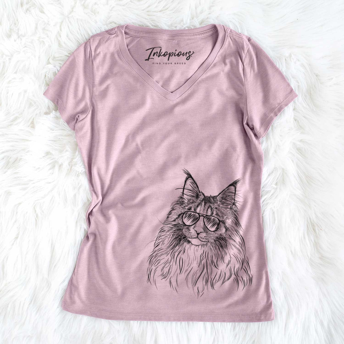 Kiki the Maine Coon Cat - Women's V-neck Shirt