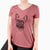 Aviator Kingsleigh the French Bulldog - Women's V-neck Shirt