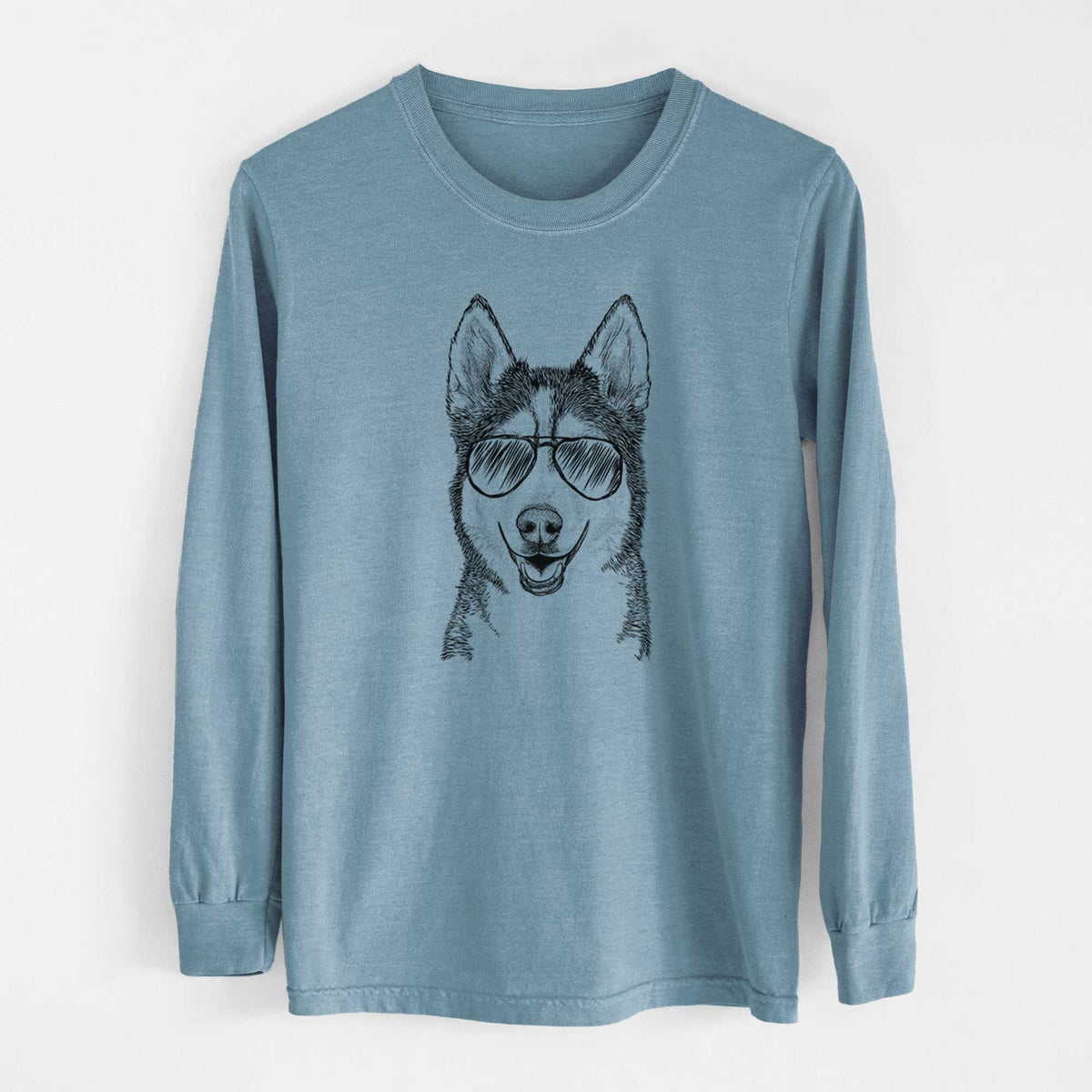Aviators Kira the Siberian Husky - Heavyweight 100% Cotton Long Sleeve
