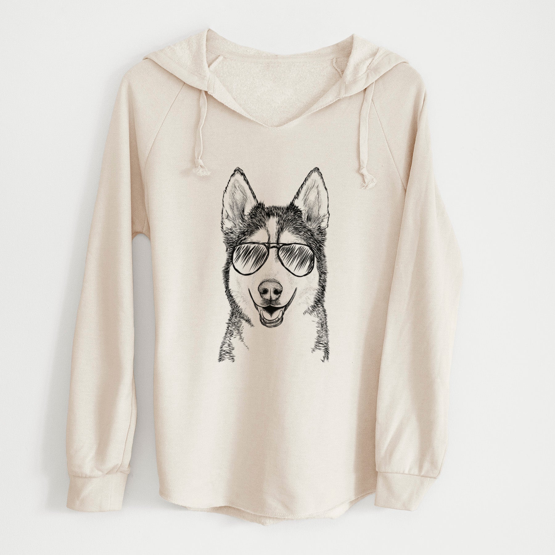 Aviator Kira the Siberian Husky - Cali Wave Hooded Sweatshirt