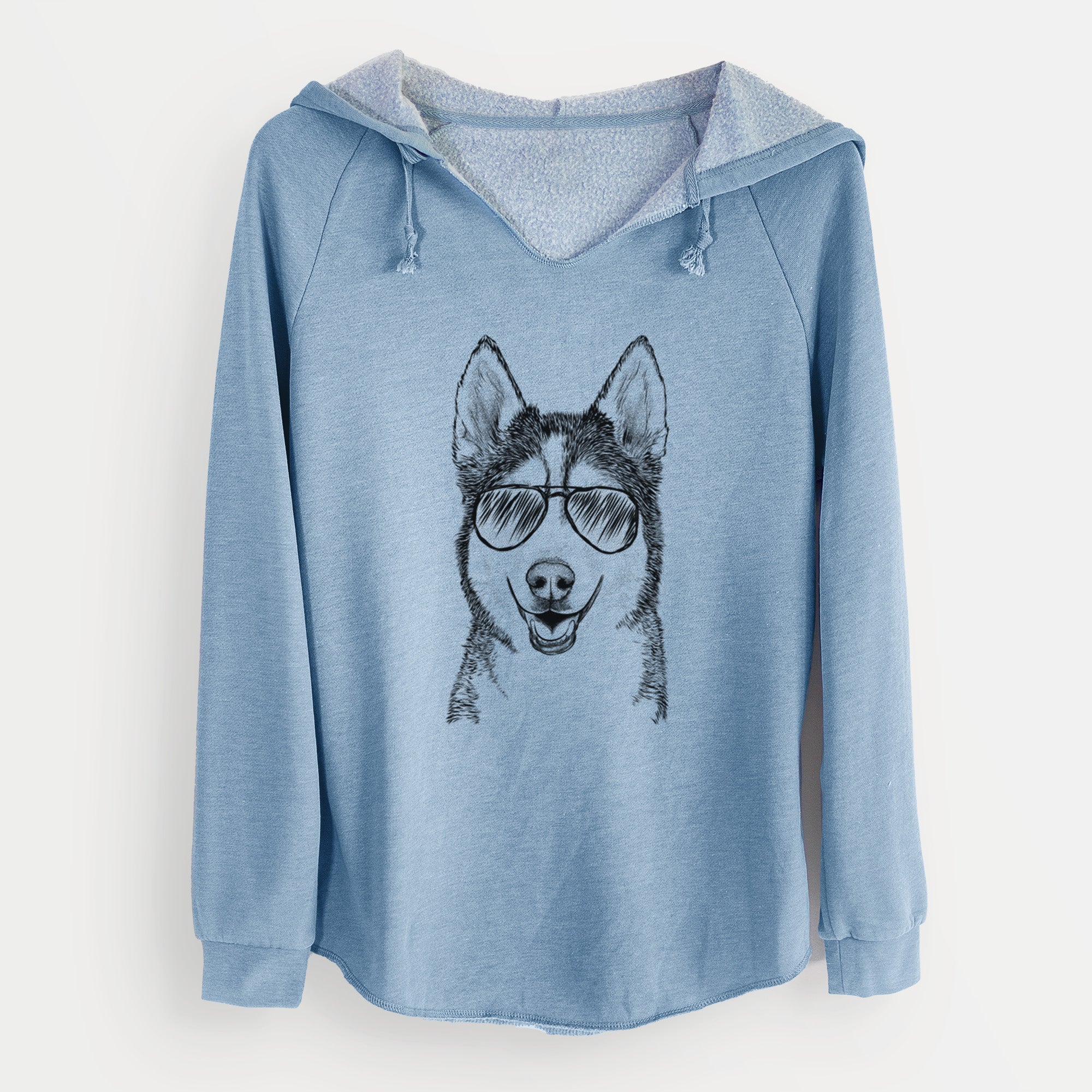 Aviator Kira the Siberian Husky - Cali Wave Hooded Sweatshirt