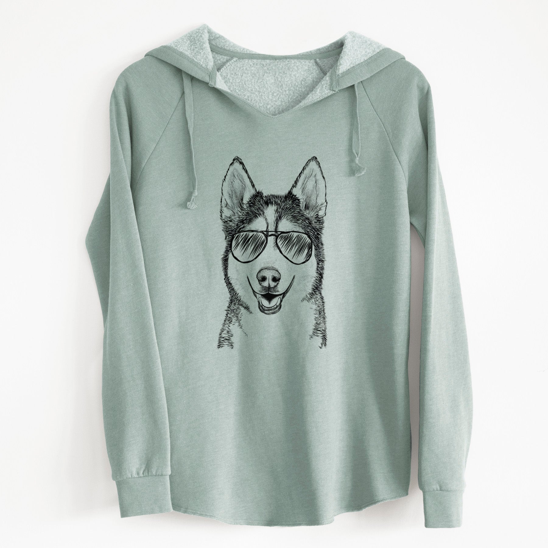 Aviator Kira the Siberian Husky - Cali Wave Hooded Sweatshirt