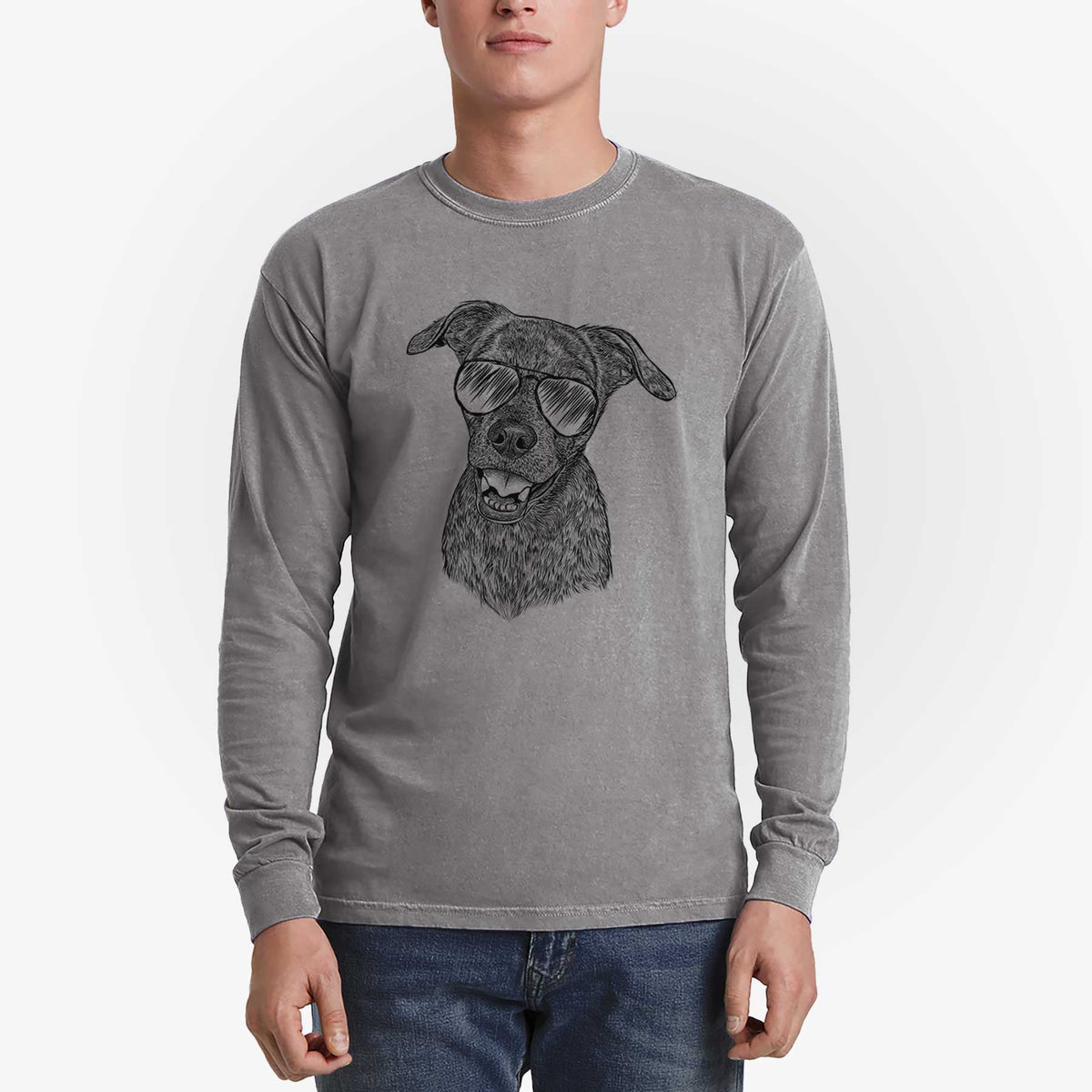 Aviators Kirby the Mountain Cur Mix - Heavyweight 100% Cotton Long Sleeve