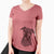 Aviator Kirby the Mountain Cur Mix - Women's V-neck Shirt