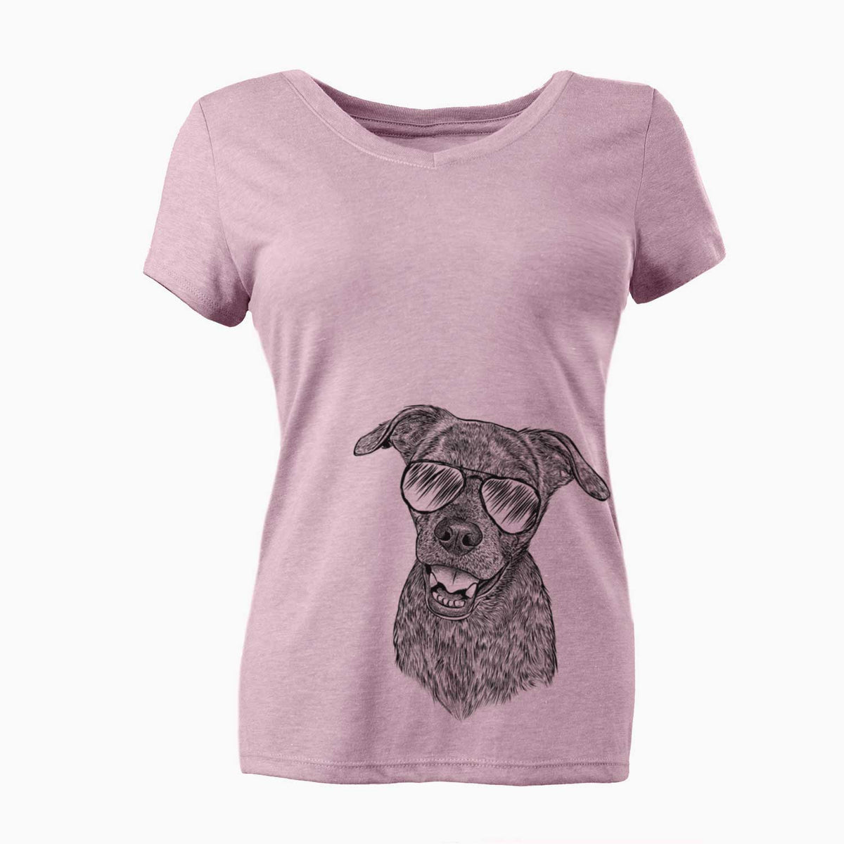 Aviator Kirby the Mountain Cur Mix - Women's V-neck Shirt