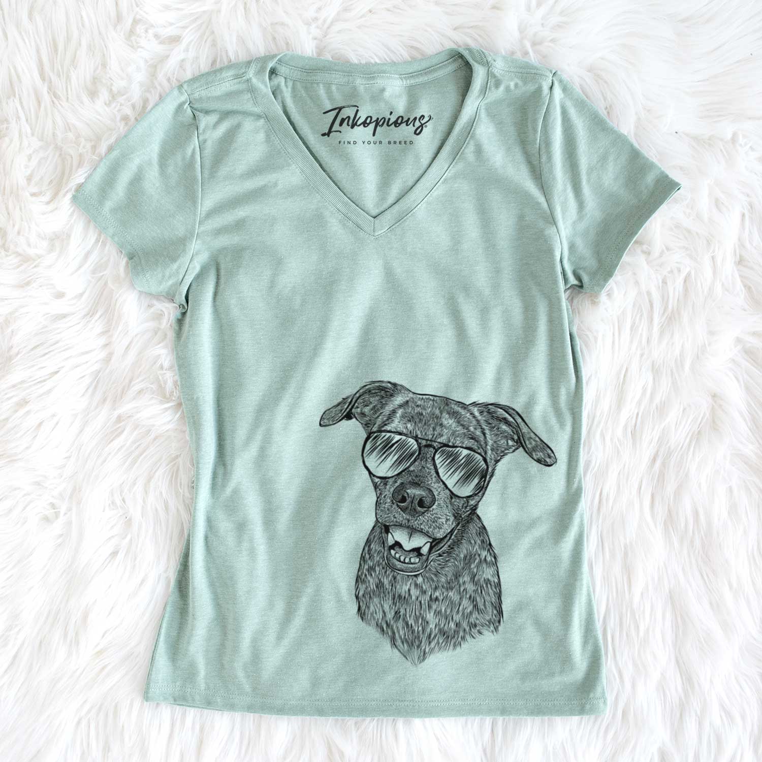 Aviator Kirby the Mountain Cur Mix - Women's V-neck Shirt