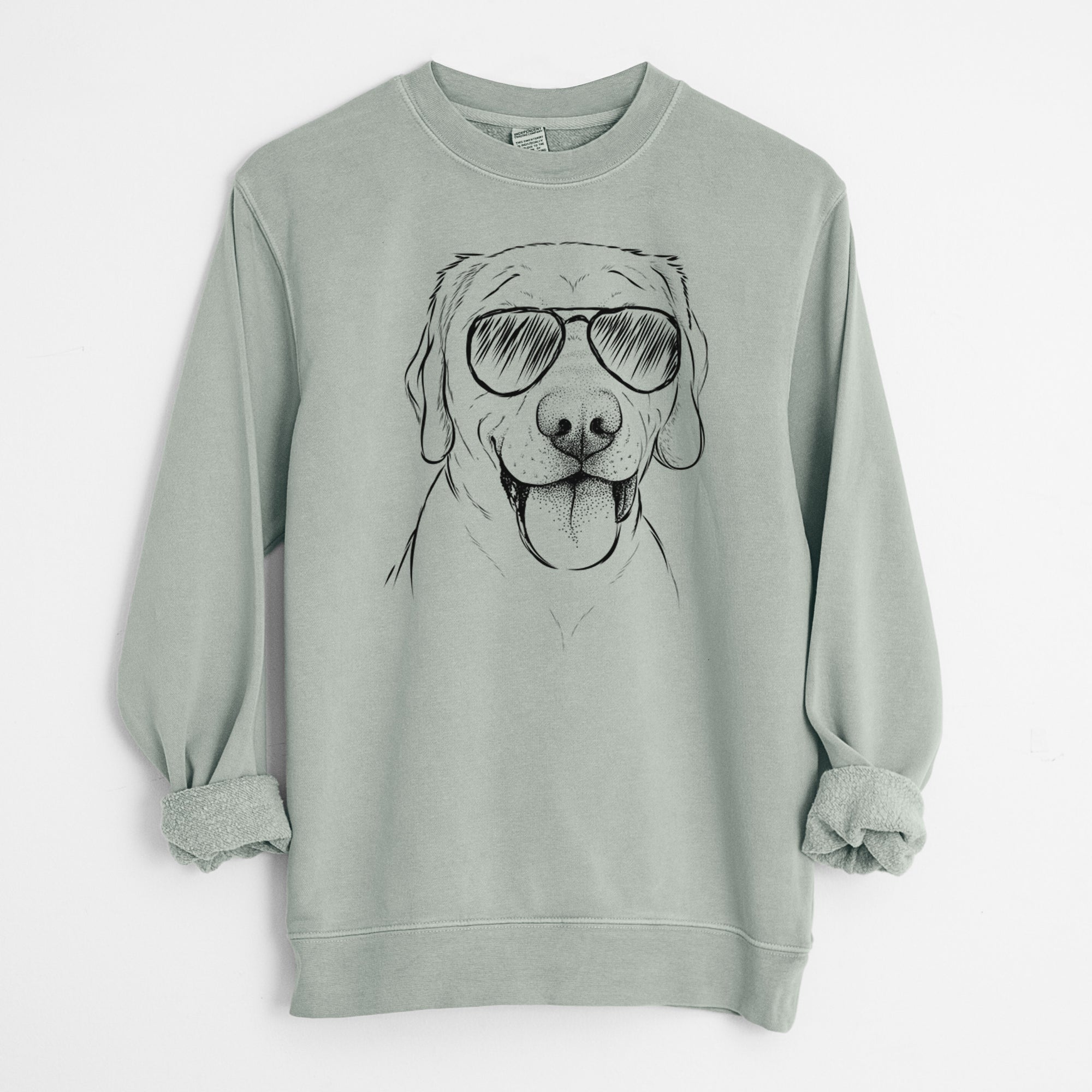 Aviator Klay the Labrador Retriever - Unisex Pigment Dyed Crew Sweatshirt