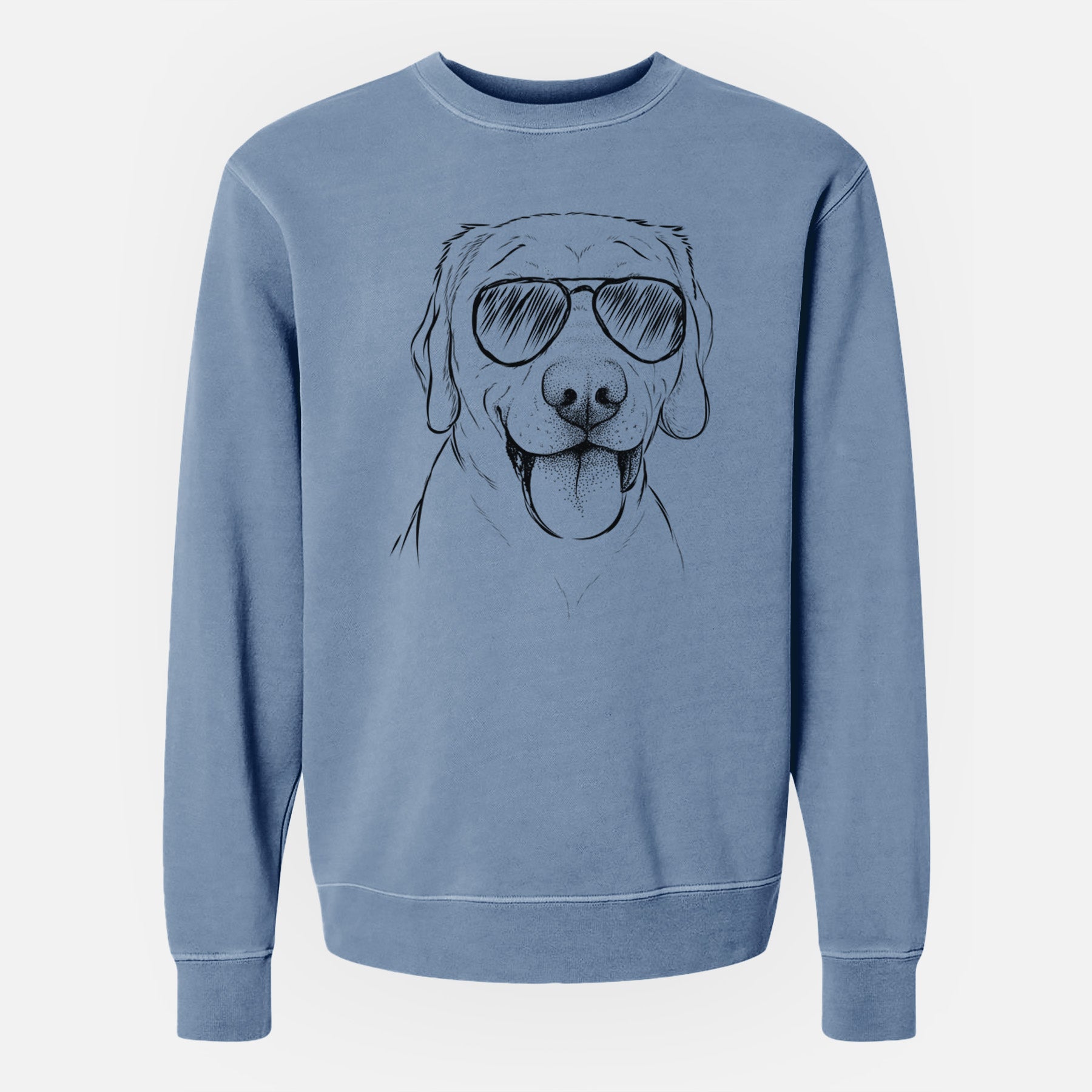 Aviator Klay the Labrador Retriever - Unisex Pigment Dyed Crew Sweatshirt