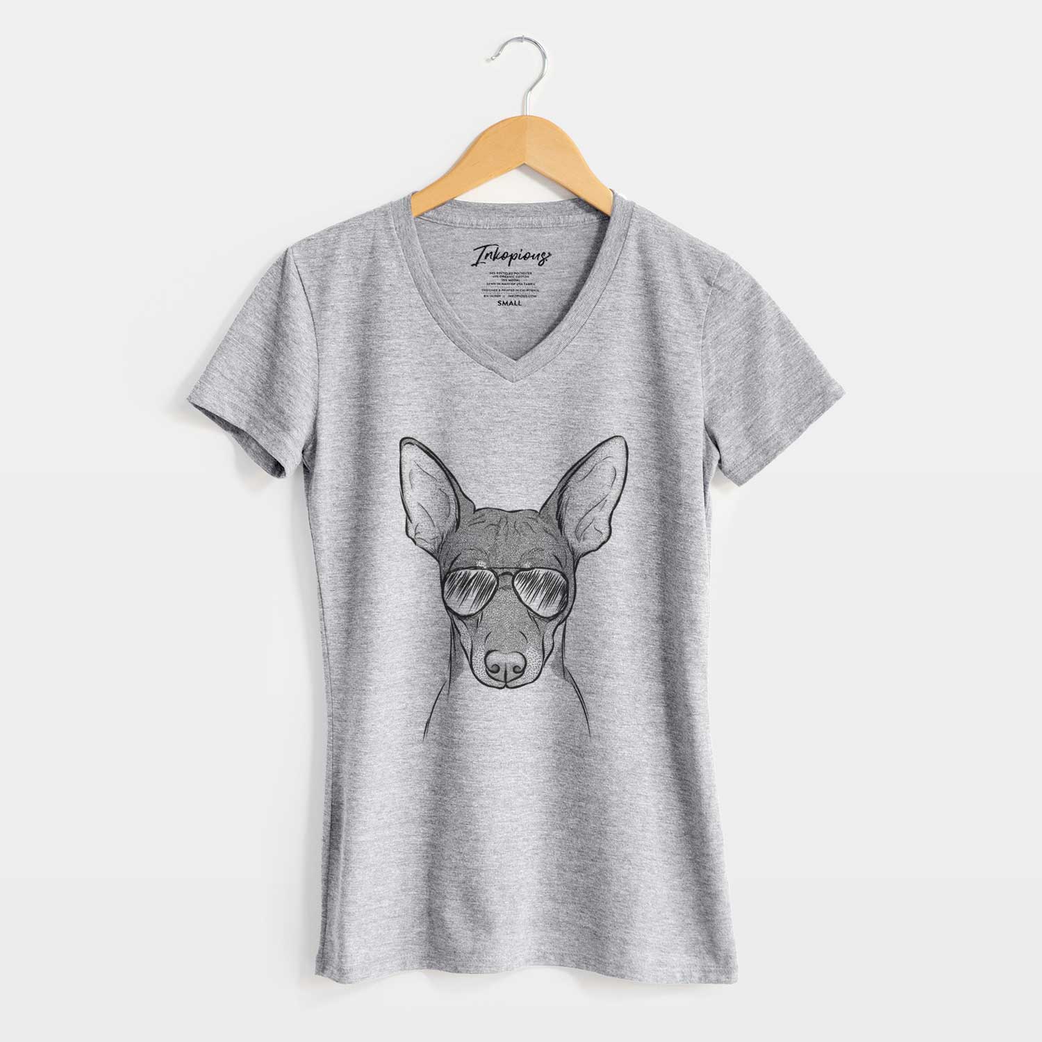 Aviator Knox the Rat Terrier - Women's V-neck Shirt