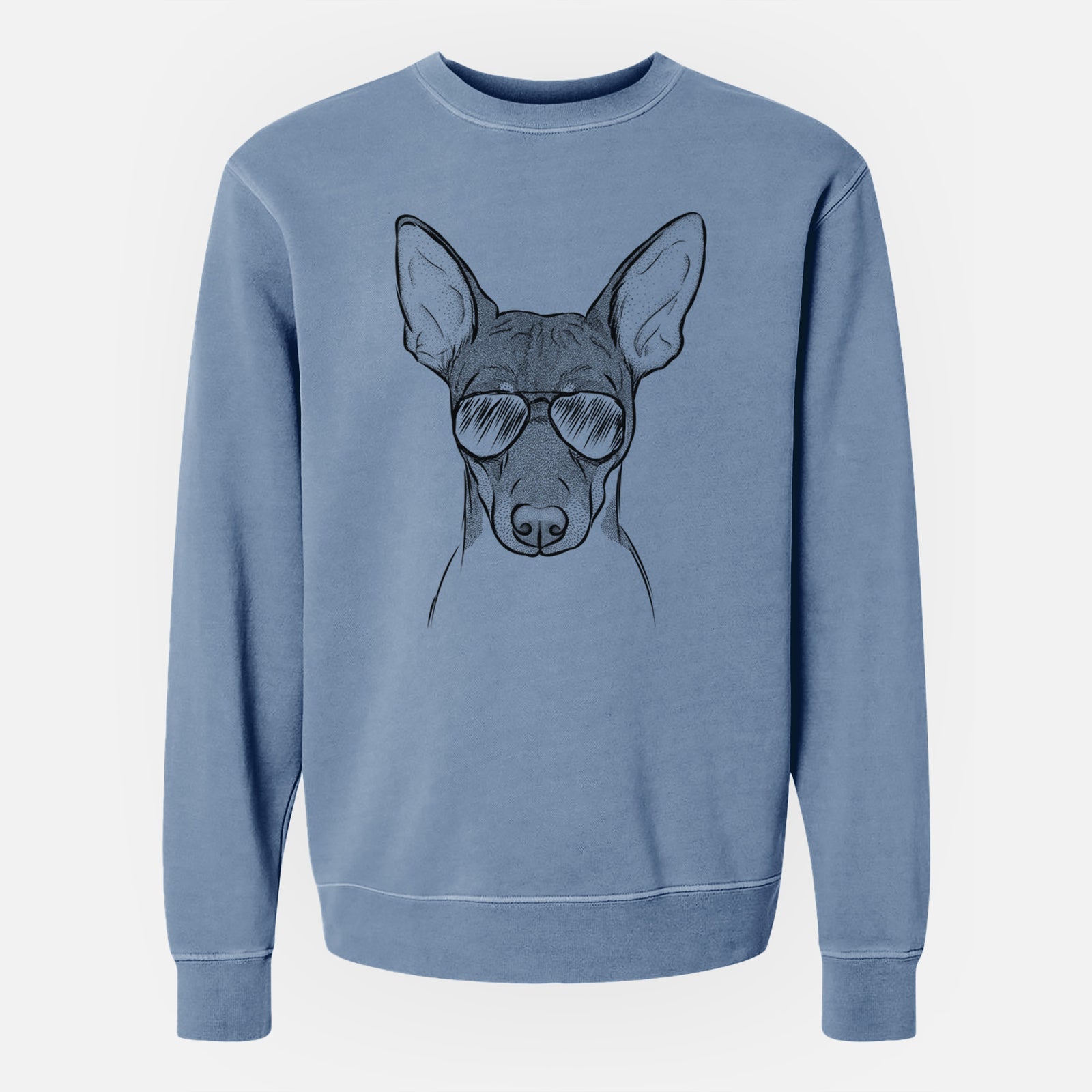 Aviator Knox the Rat Terrier - Unisex Pigment Dyed Crew Sweatshirt