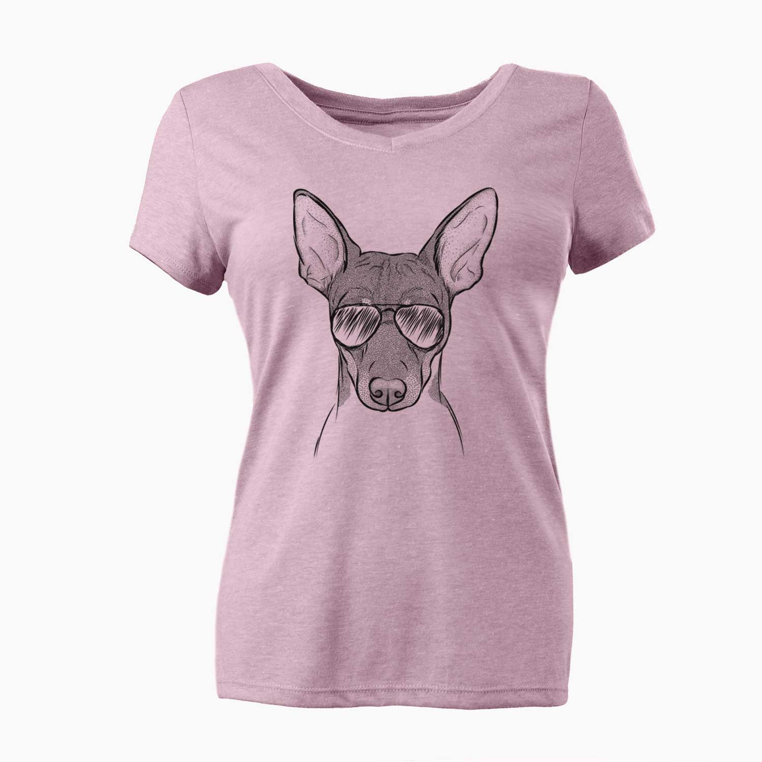 Aviator Knox the Rat Terrier - Women's V-neck Shirt