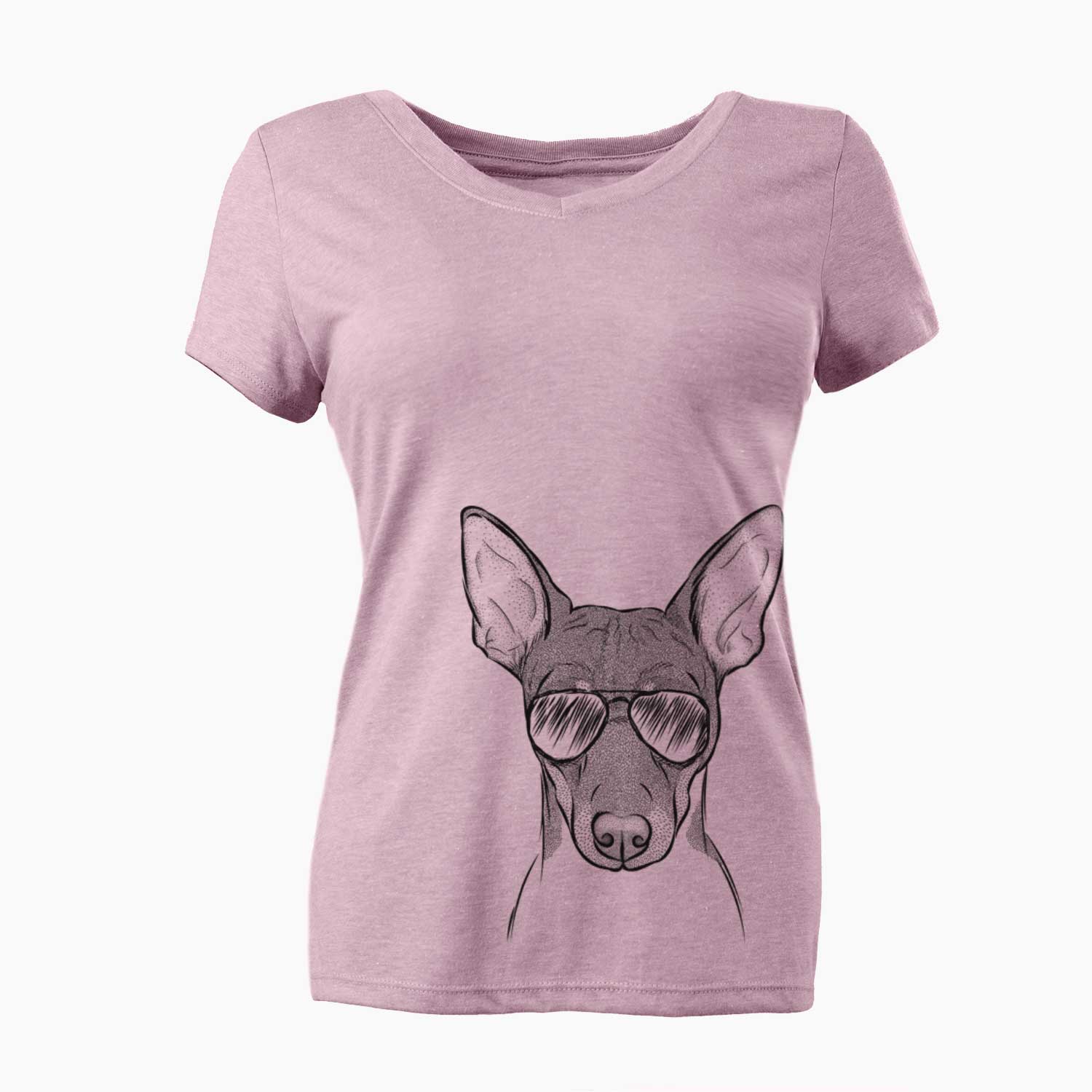 Aviator Knox the Rat Terrier - Women's V-neck Shirt