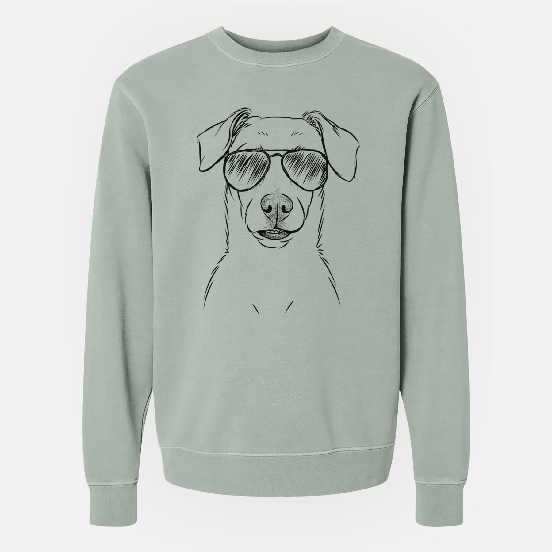 Aviator Koa the Jack Russell Terrier - Unisex Pigment Dyed Crew Sweatshirt