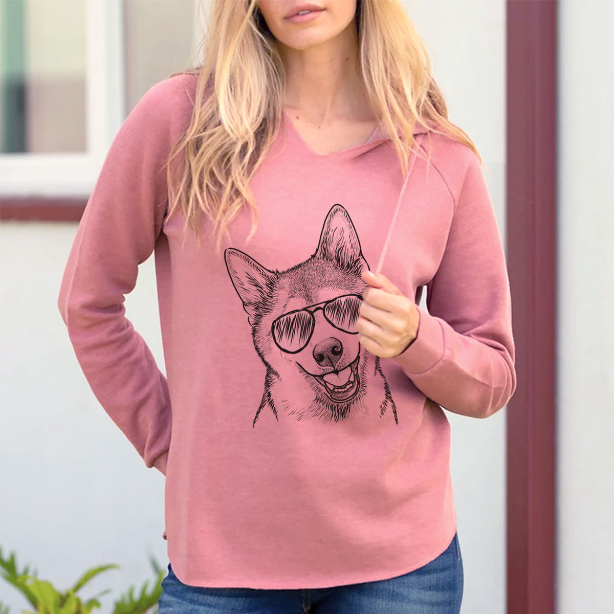 Aviator Koby the Shiba Inu - Cali Wave Hooded Sweatshirt