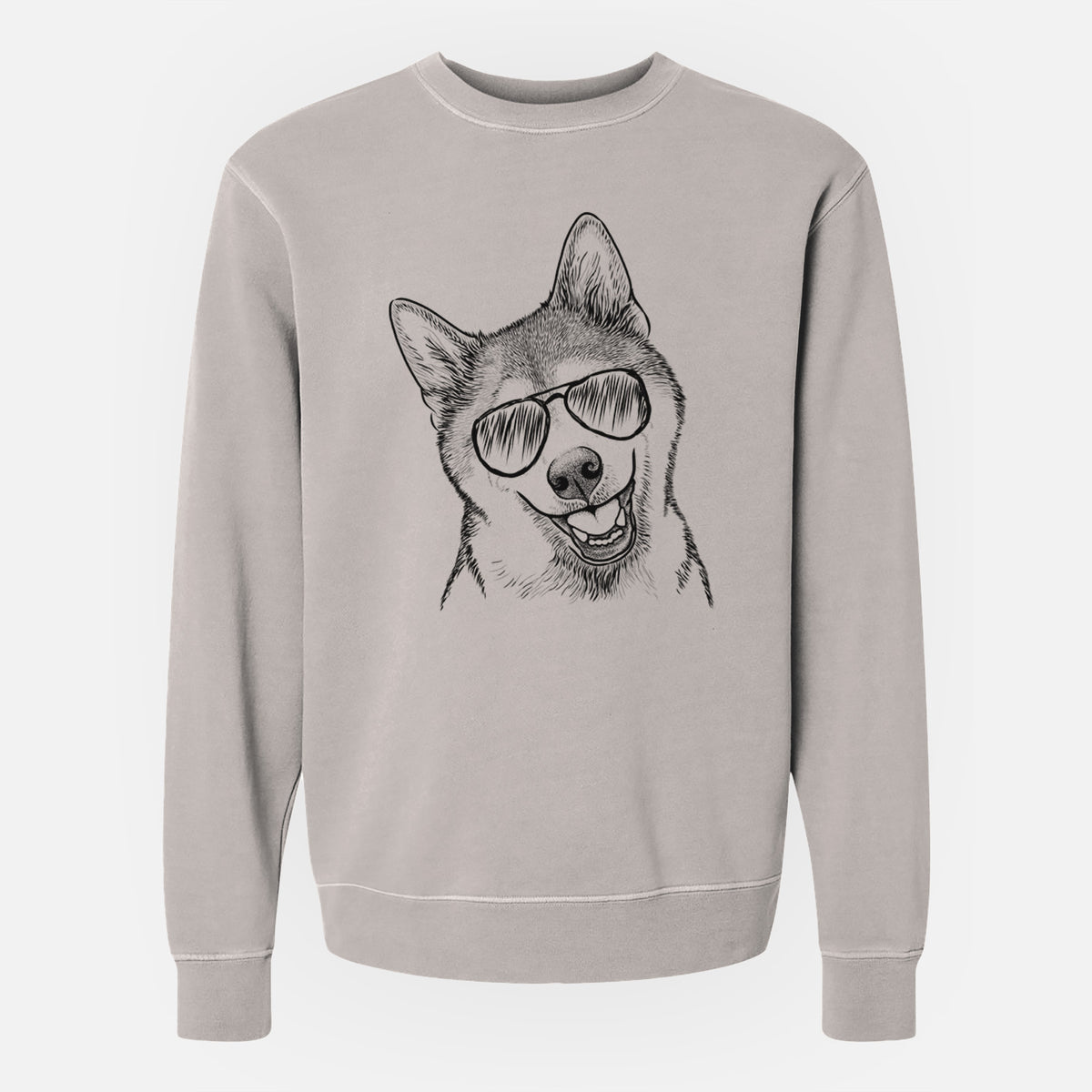 Aviator Koby the Shiba Inu - Unisex Pigment Dyed Crew Sweatshirt