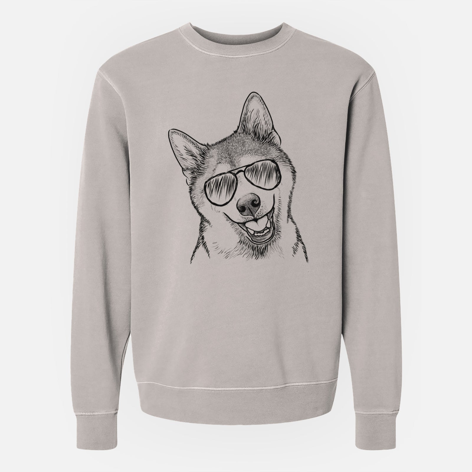 Aviator Koby the Shiba Inu - Unisex Pigment Dyed Crew Sweatshirt