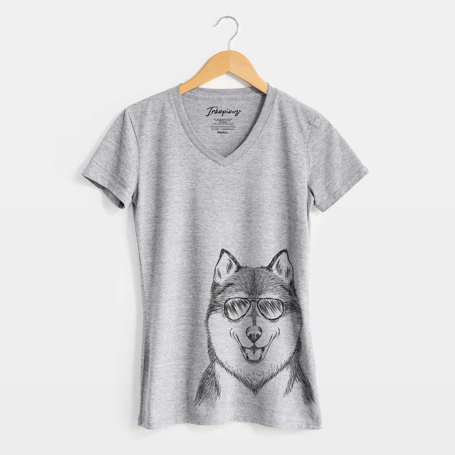 Aviator Koda the Siberian Husky - Women's V-neck Shirt