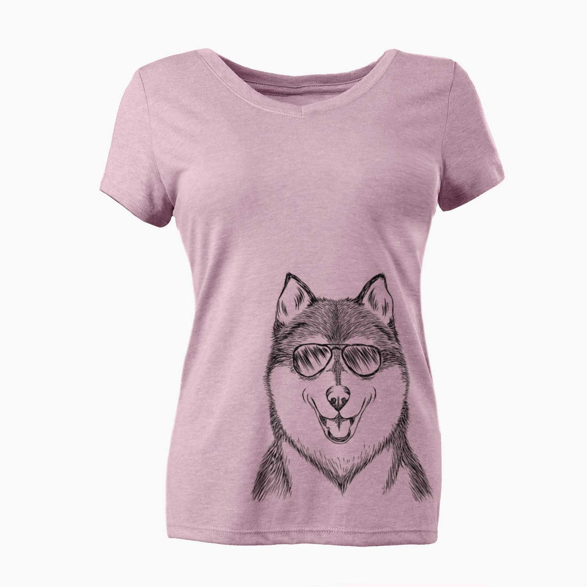 Aviator Koda the Siberian Husky - Women's V-neck Shirt