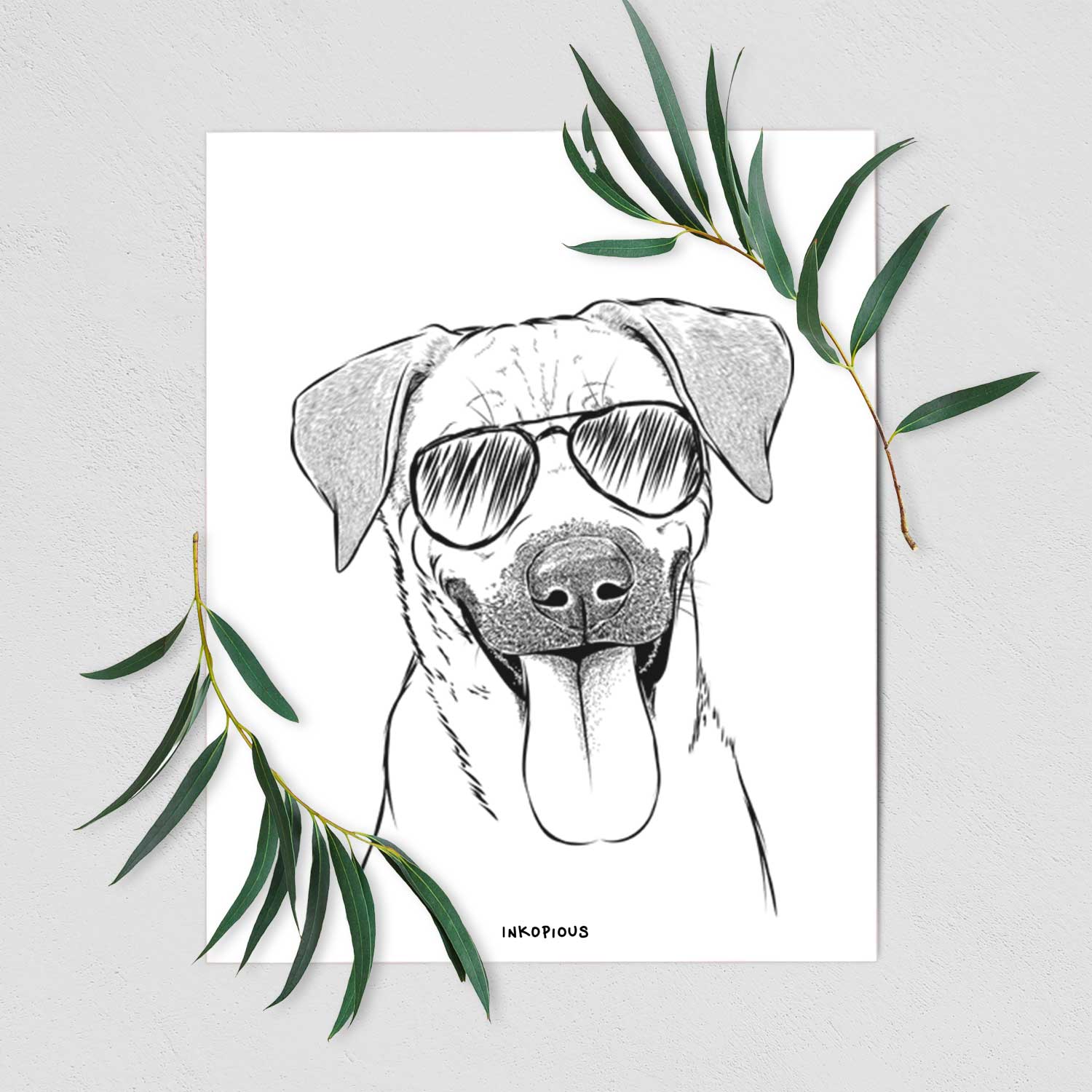 Koda the Black Mouth Cur Art Print