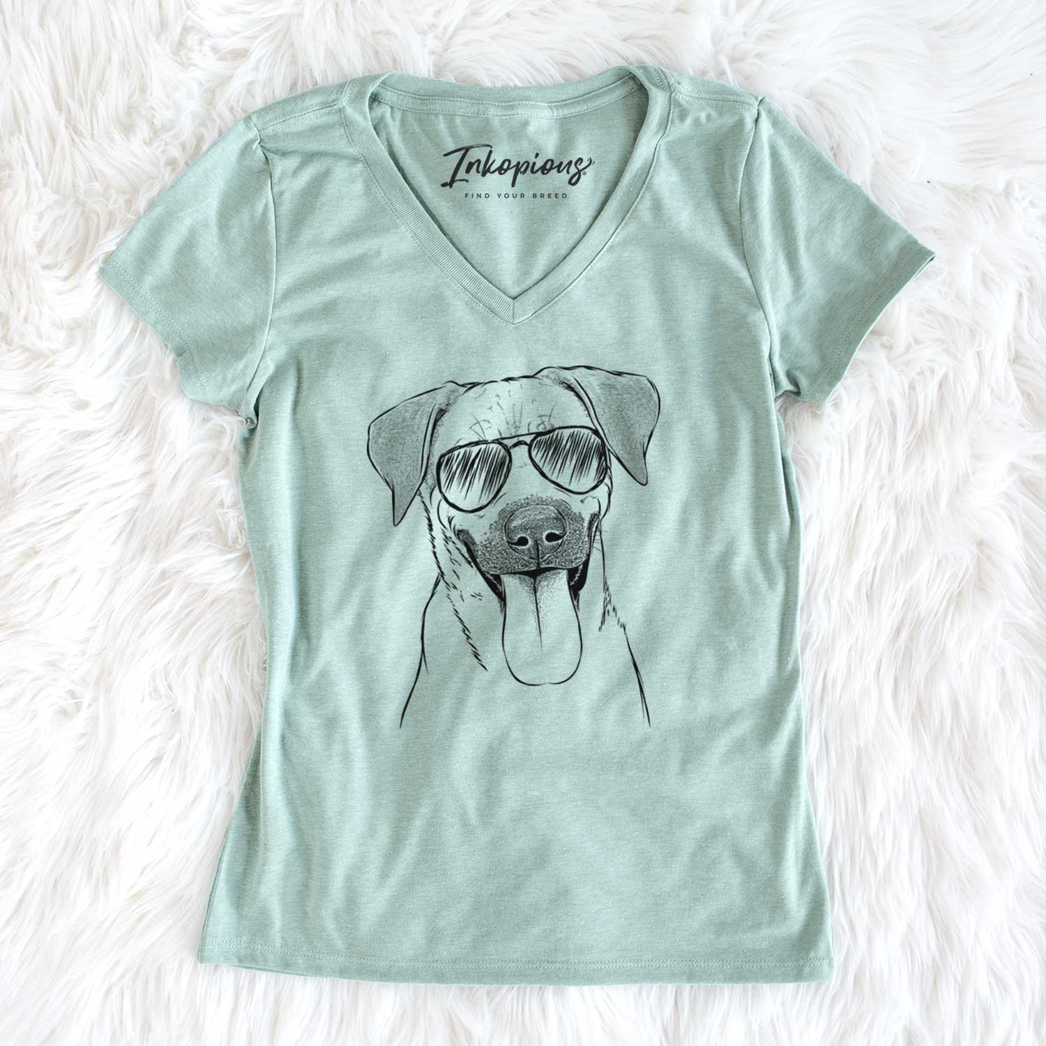 Aviator Koda the Black Mouth Cur - Women's V-neck Shirt