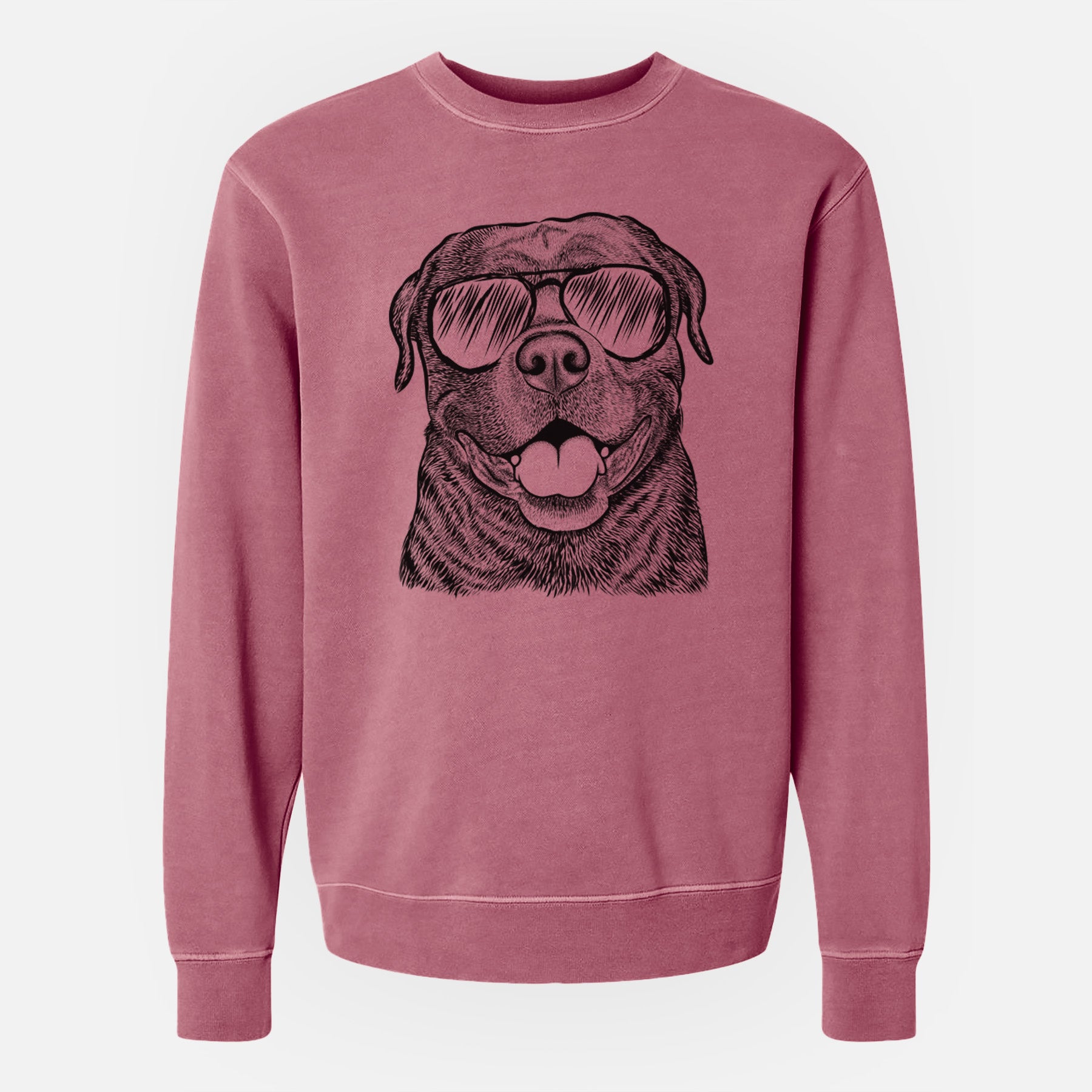 Aviator Kojak the Rottweiler - Unisex Pigment Dyed Crew Sweatshirt