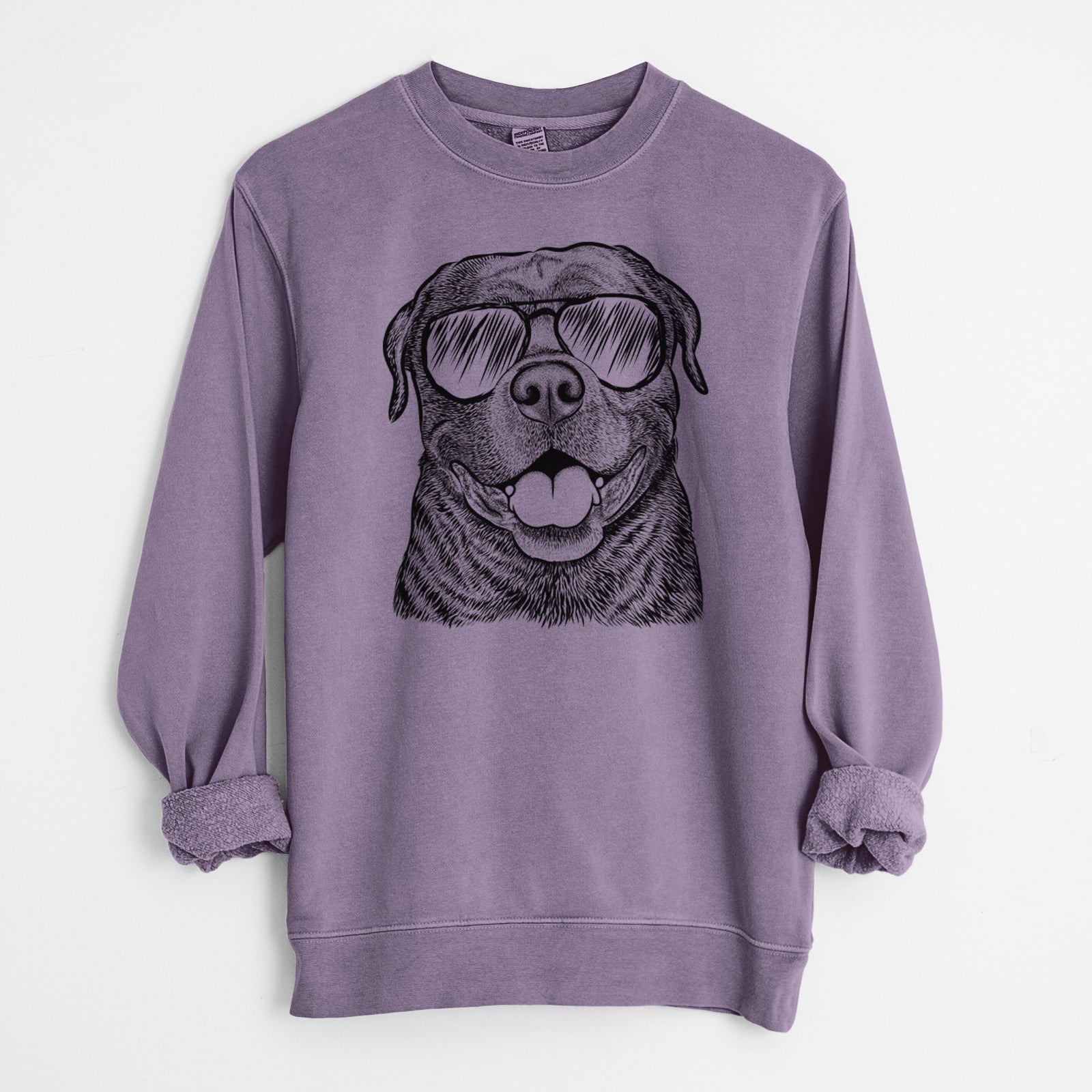 Aviator Kojak the Rottweiler - Unisex Pigment Dyed Crew Sweatshirt