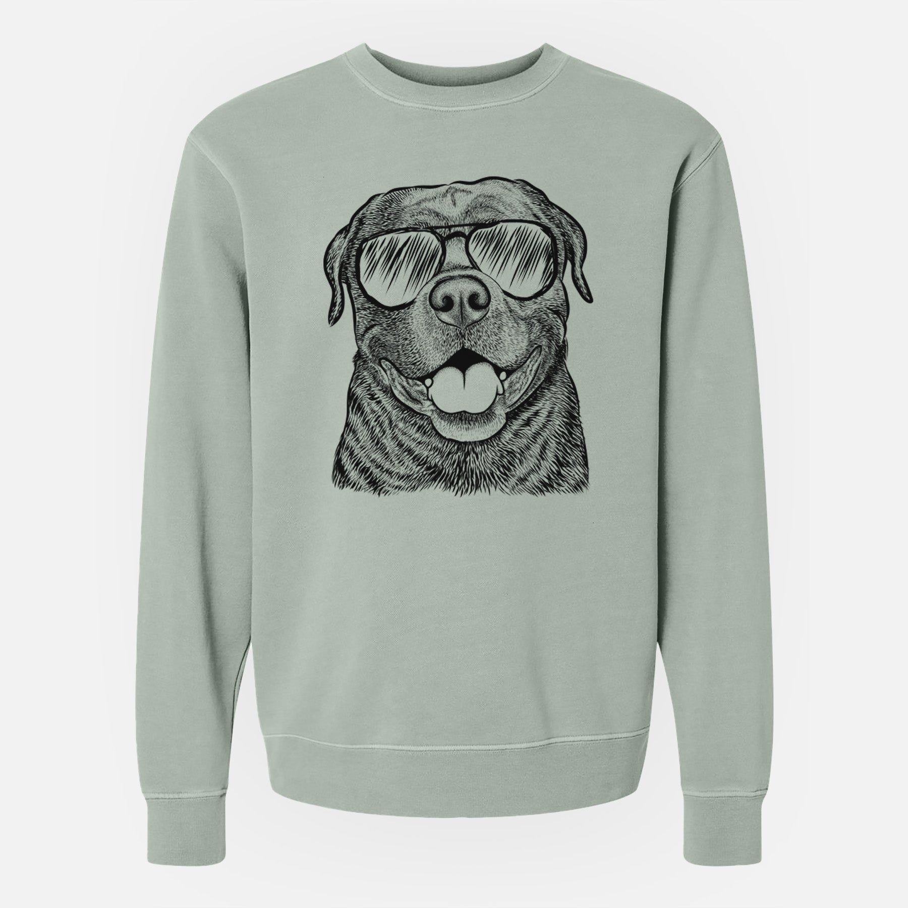 Aviator Kojak the Rottweiler - Unisex Pigment Dyed Crew Sweatshirt