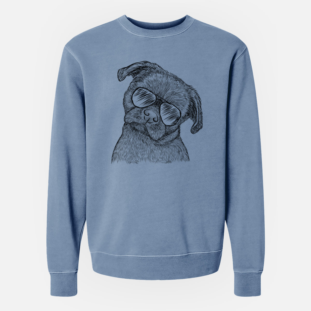 Aviator Koko the Shih Tzu - Unisex Pigment Dyed Crew Sweatshirt