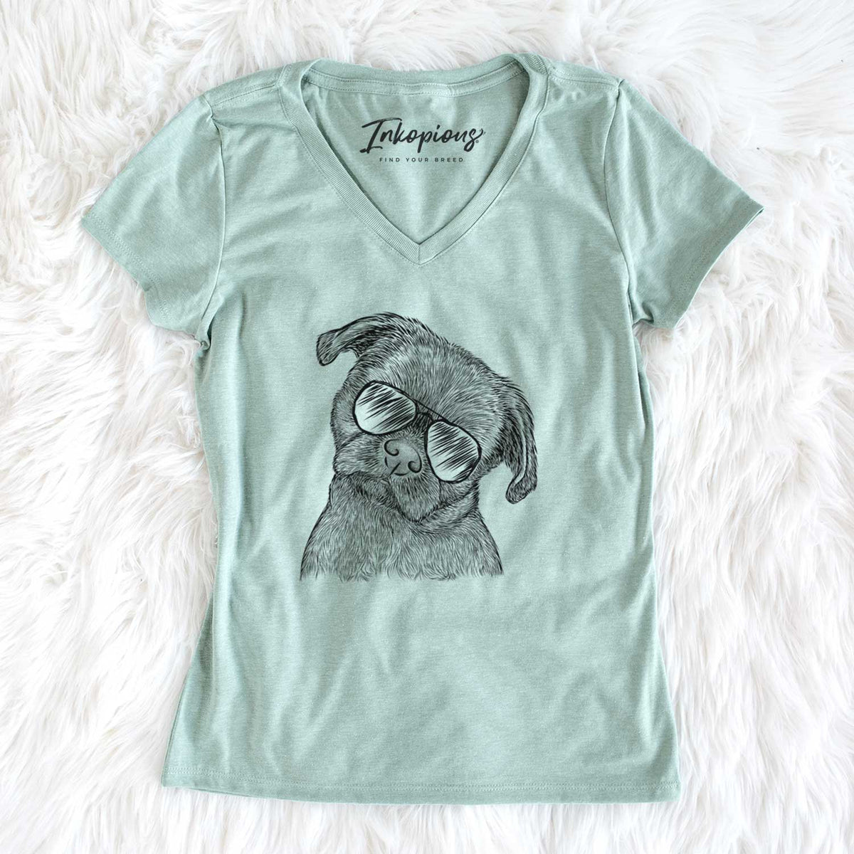 Aviator Koko the Shih Tzu - Women's V-neck Shirt
