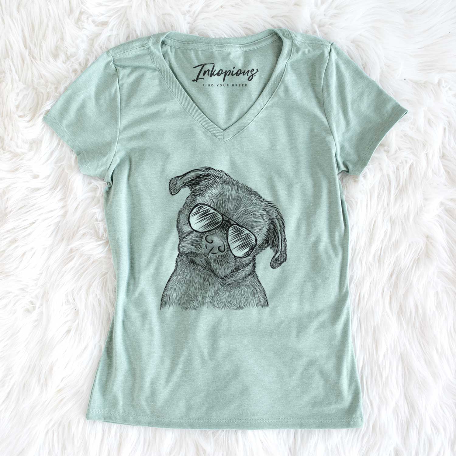 Aviator Koko the Shih Tzu - Women's V-neck Shirt