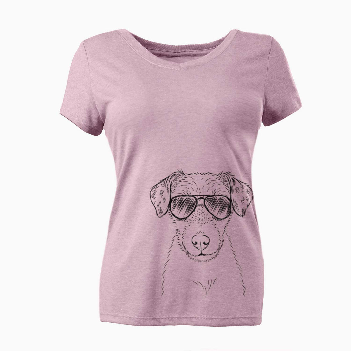 Aviator Kozmo the Jack Russell Terrier - Women's V-neck Shirt