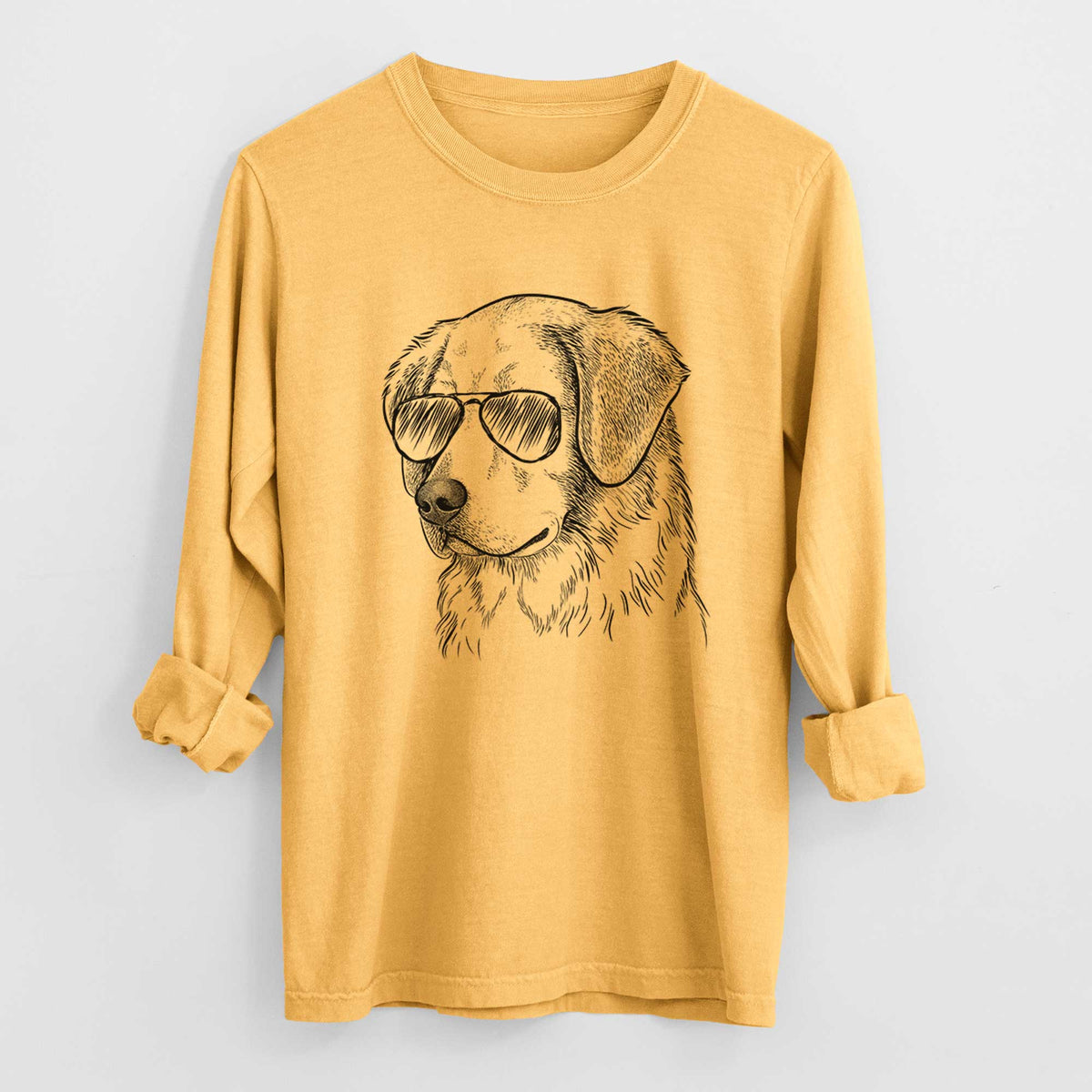 Aviators Kula the Golden Retriever - Heavyweight 100% Cotton Long Sleeve