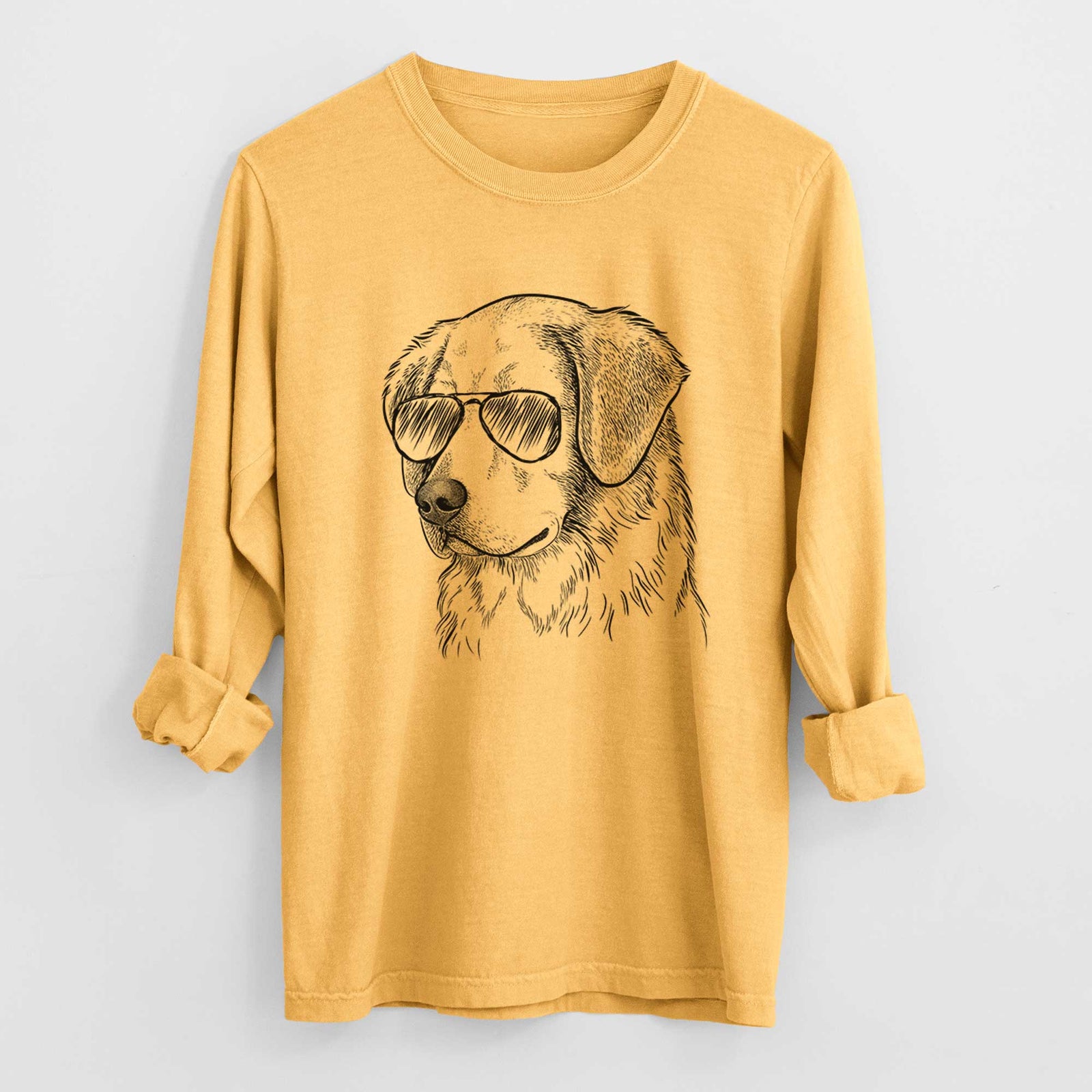 Aviators Kula the Golden Retriever - Heavyweight 100% Cotton Long Sleeve