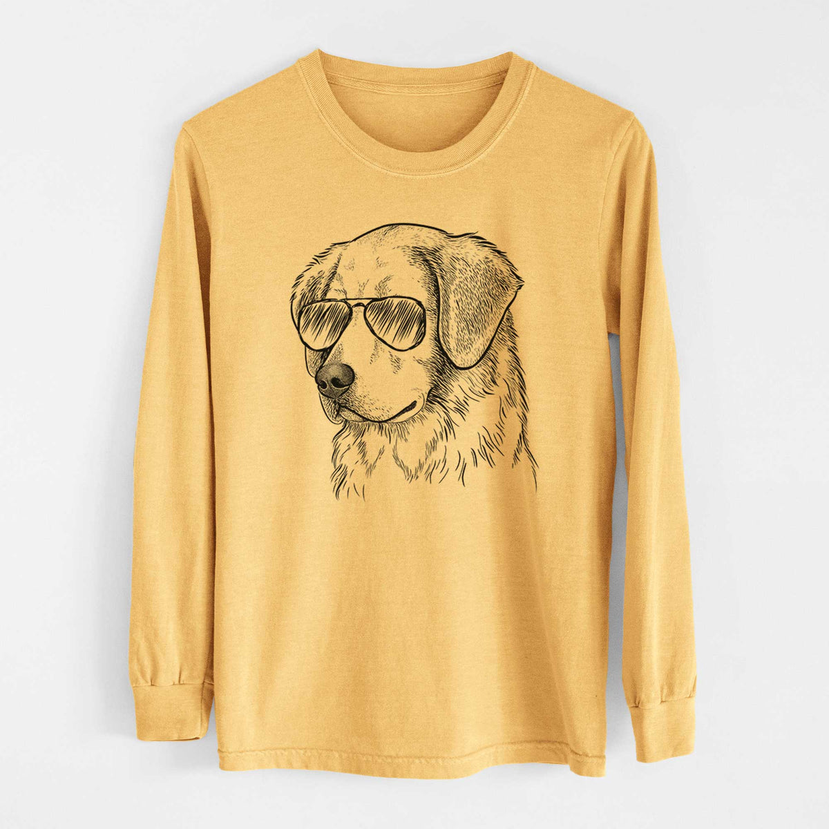 Aviators Kula the Golden Retriever - Heavyweight 100% Cotton Long Sleeve