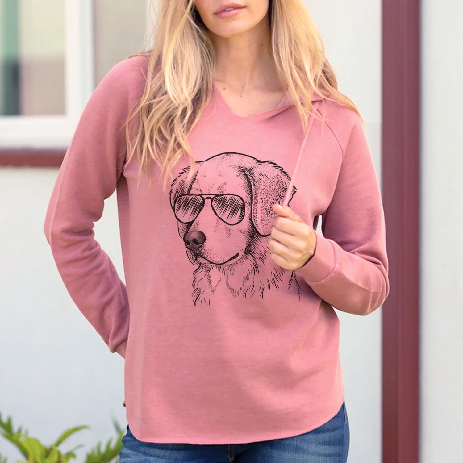 Aviator Kula the Golden Retriever - Cali Wave Hooded Sweatshirt