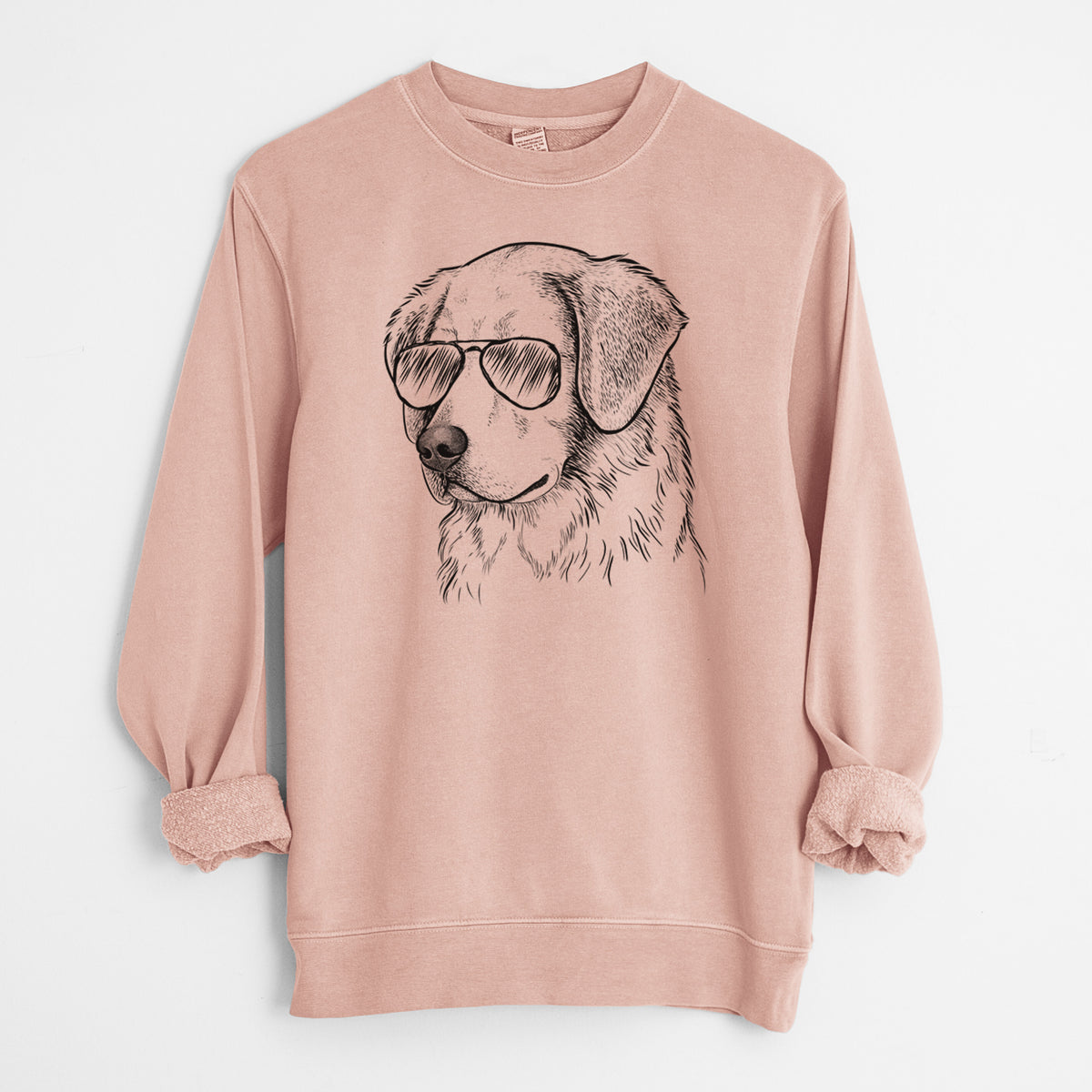 Aviator Kula the Golden Retriever - Unisex Pigment Dyed Crew Sweatshirt