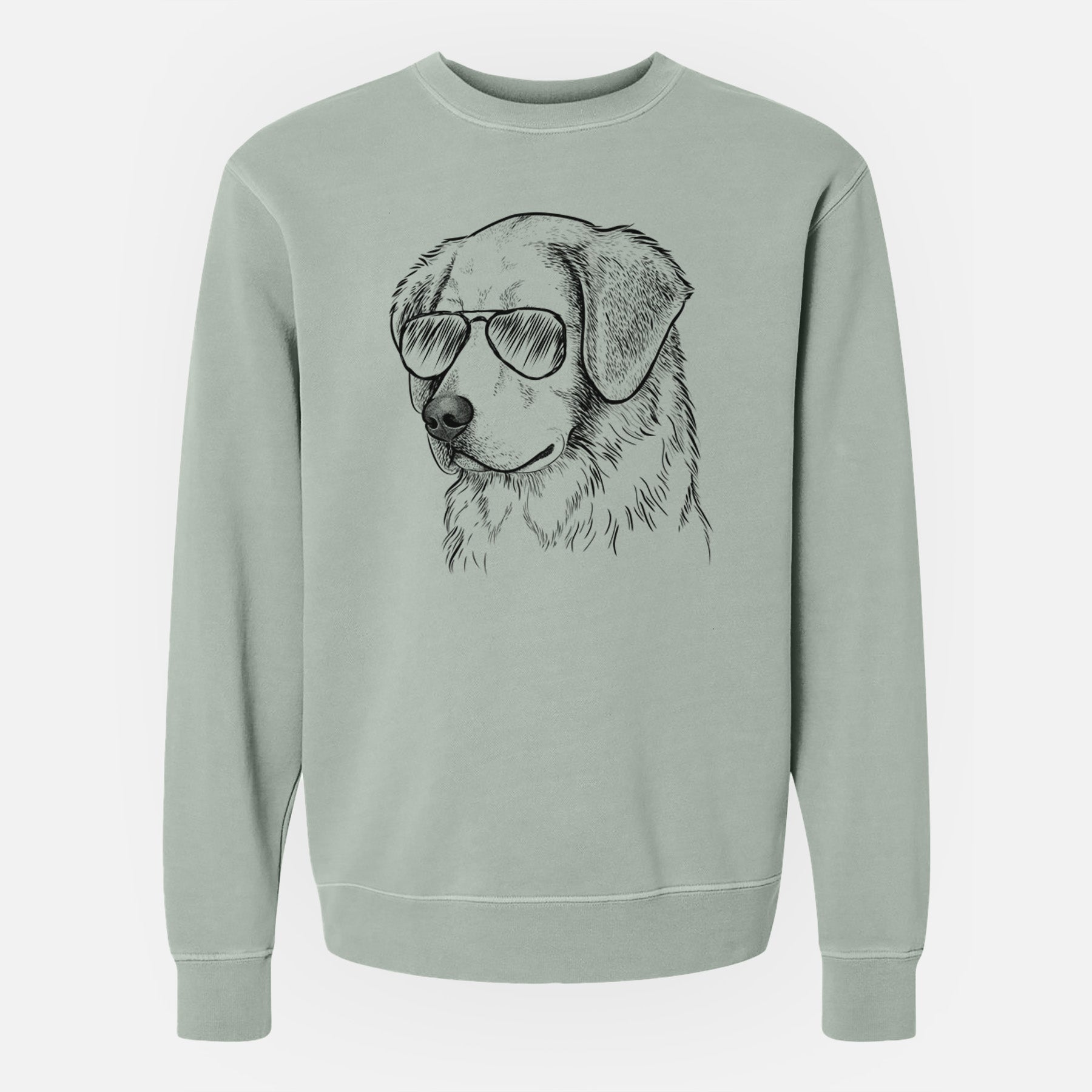 Aviator Kula the Golden Retriever - Unisex Pigment Dyed Crew Sweatshirt