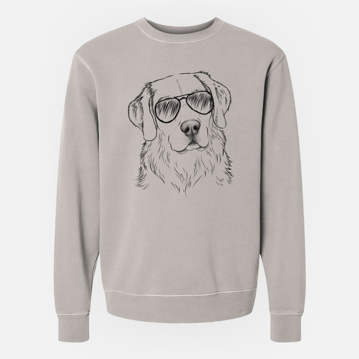 Aviator Kula the Golden Retriever - Unisex Pigment Dyed Crew Sweatshirt