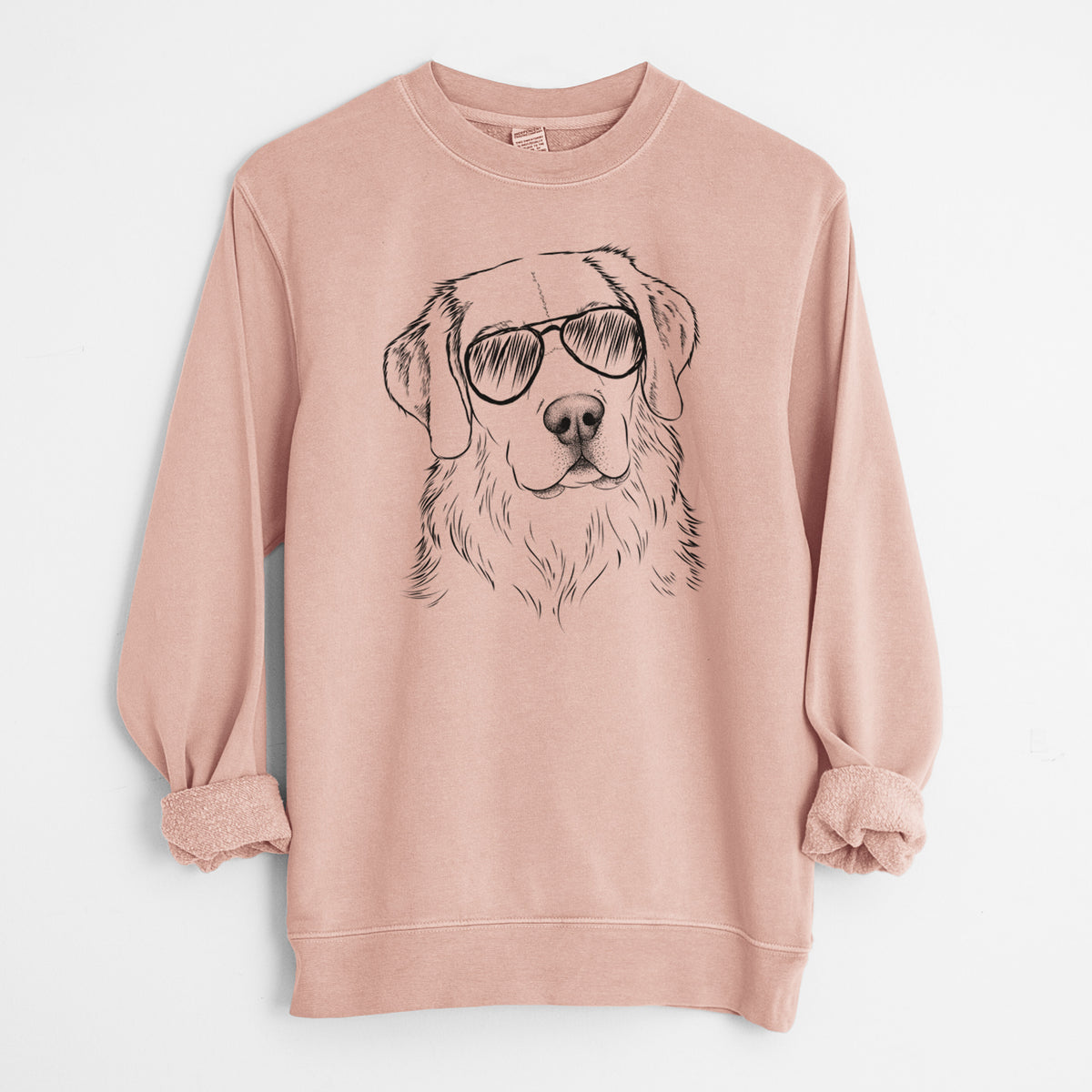 Aviator Kula the Golden Retriever - Unisex Pigment Dyed Crew Sweatshirt