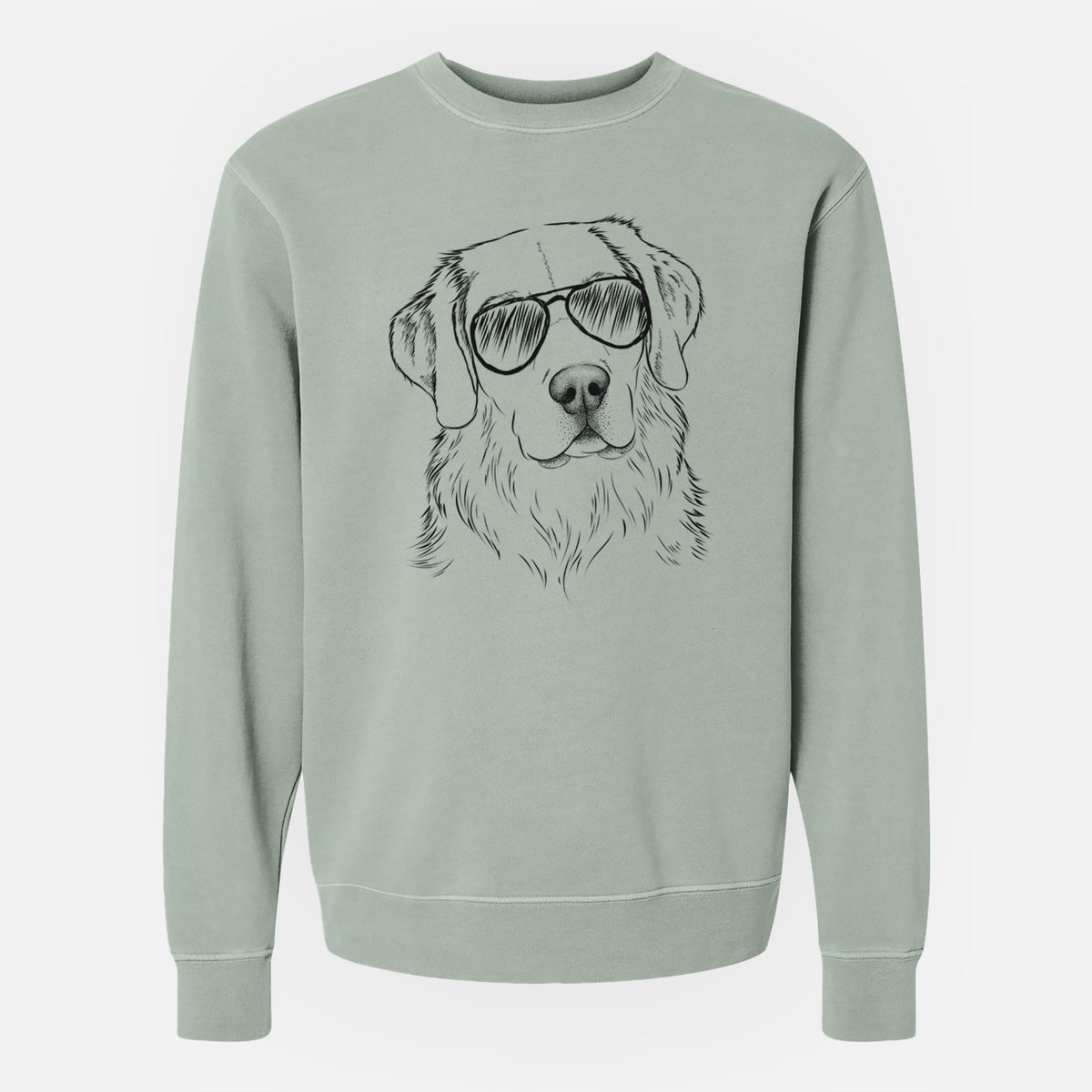 Aviator Kula the Golden Retriever - Unisex Pigment Dyed Crew Sweatshirt