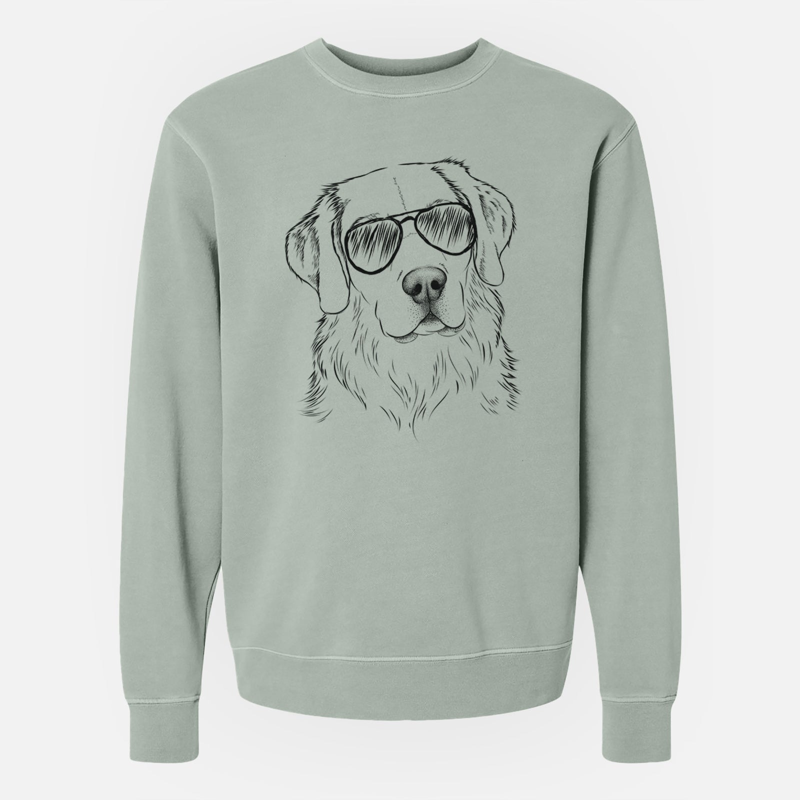 Aviator Kula the Golden Retriever - Unisex Pigment Dyed Crew Sweatshirt