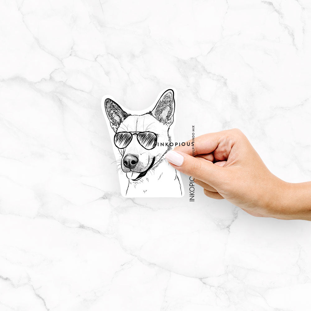 Kulfi the Jindo Shiba Inu Mix - Decal Sticker